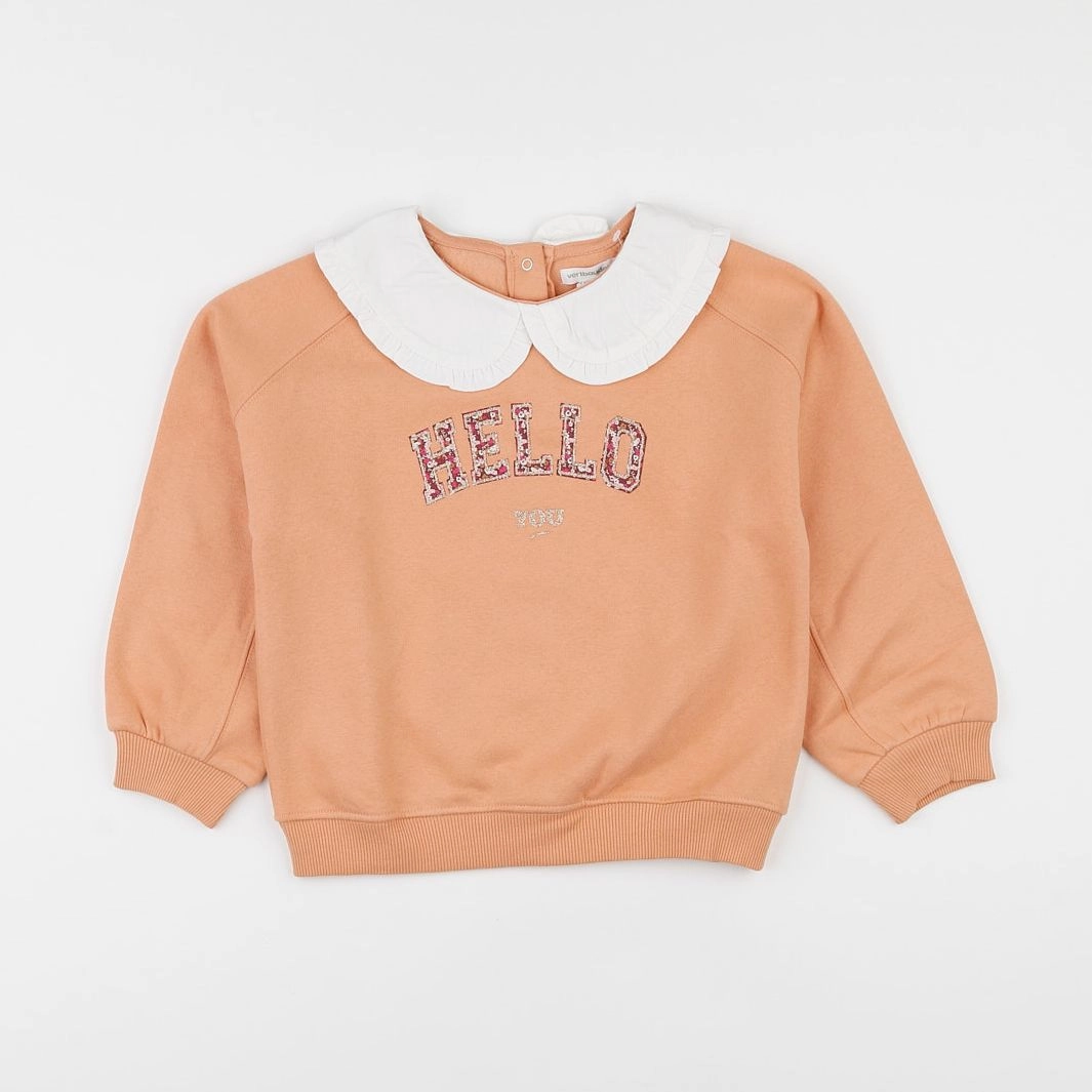 Vertbaudet - sweat orange - 6 ans