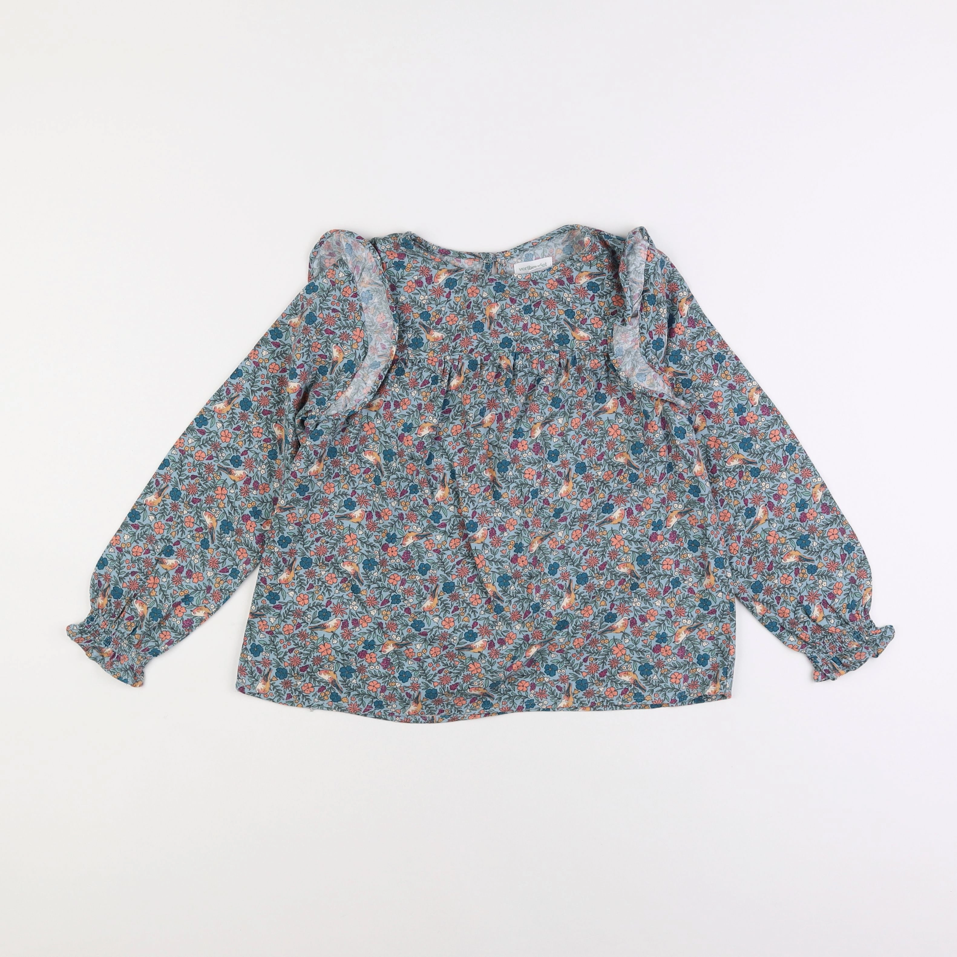 Vertbaudet - blouse bleu - 7 ans