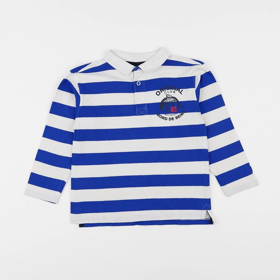 Petit Bateau - polo bleu - 4 ans