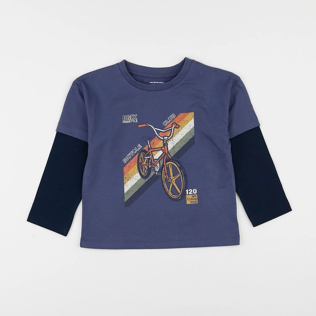 Vertbaudet - tee-shirt bleu - 4 ans