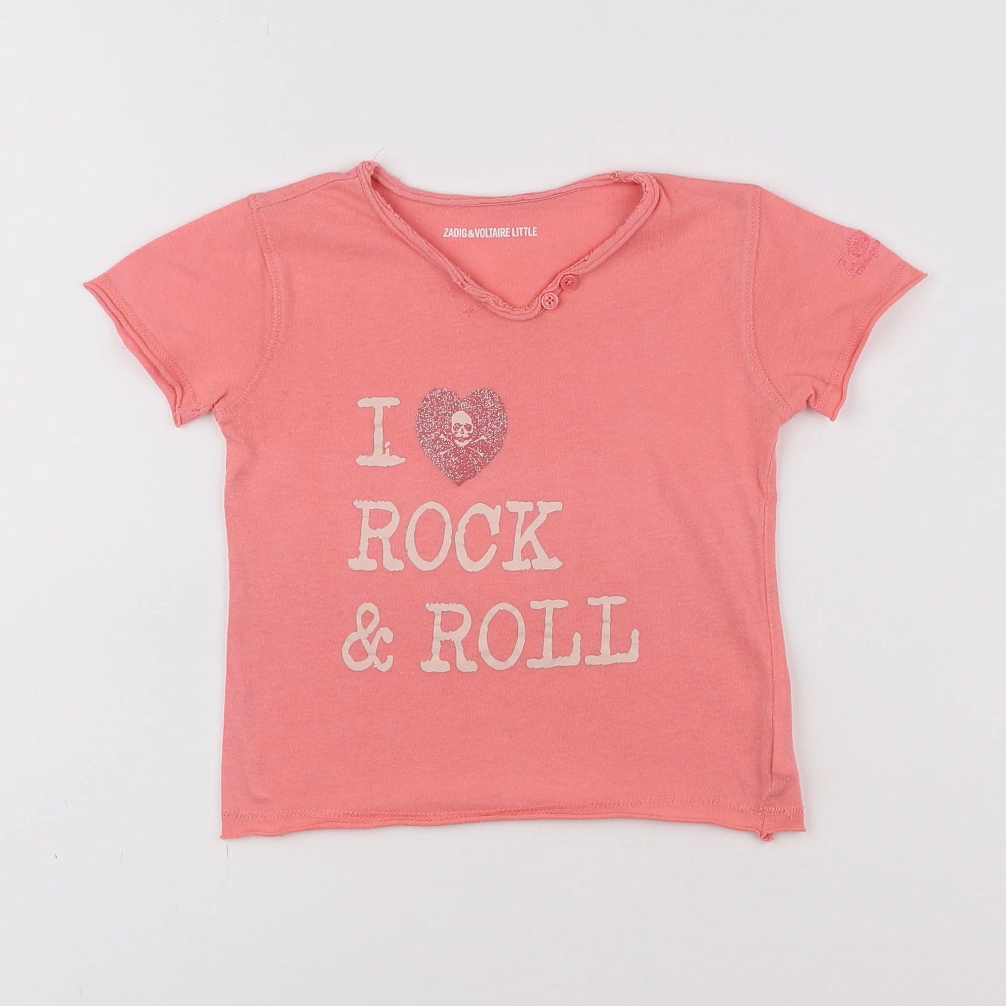 Zadig & Voltaire - tee-shirt rose - 4 ans