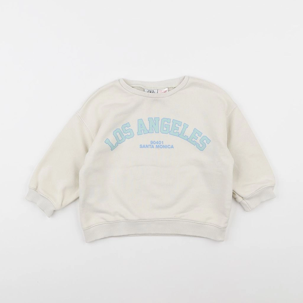 Zara - sweat blanc - 18 mois à 2 ans