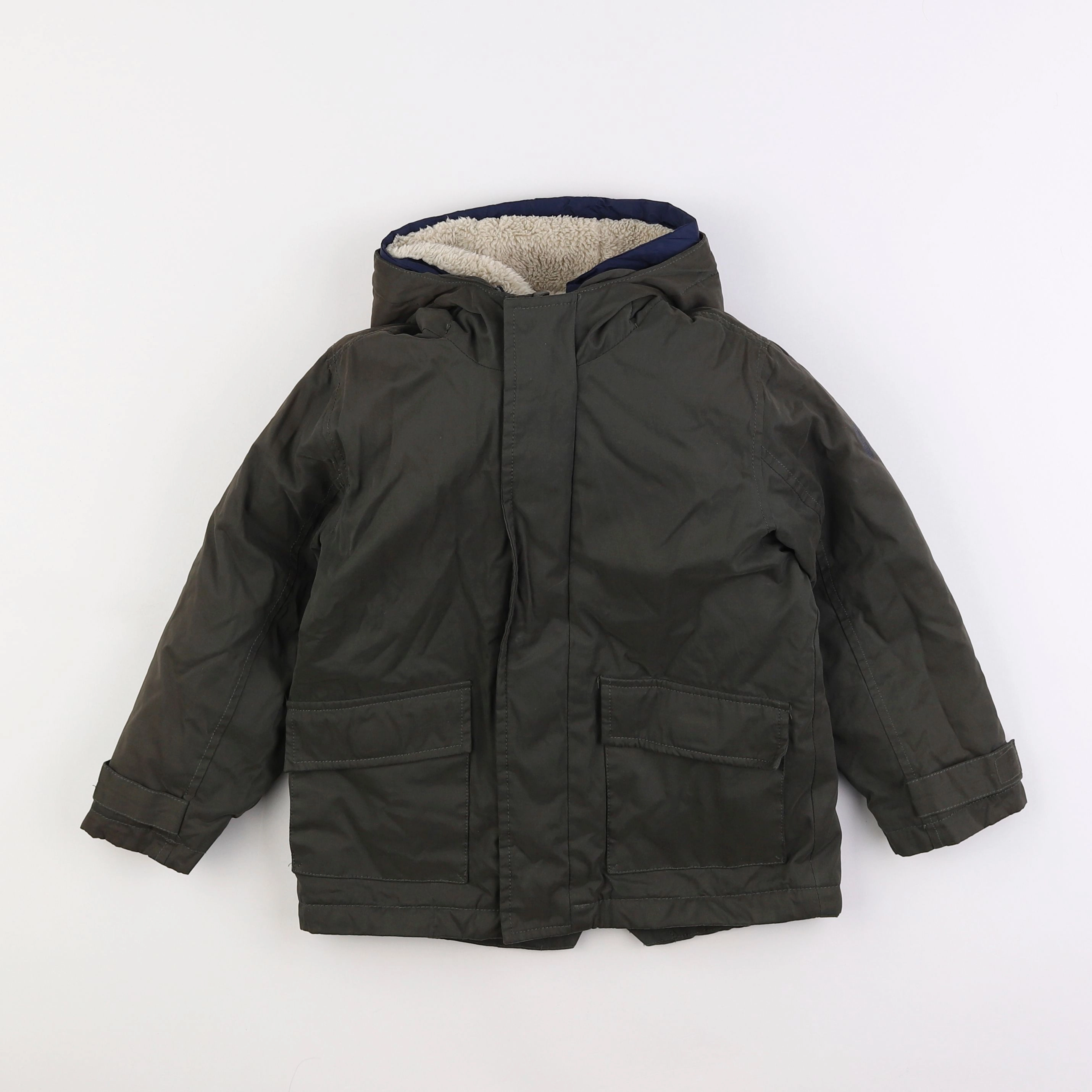 Vertbaudet - manteau doublure amovible vert - 5 ans