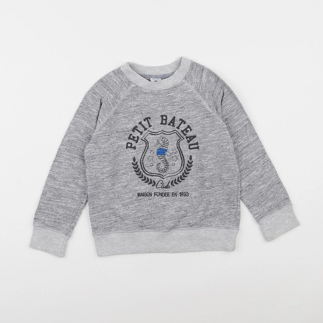 Petit Bateau - sweat gris - 5 ans