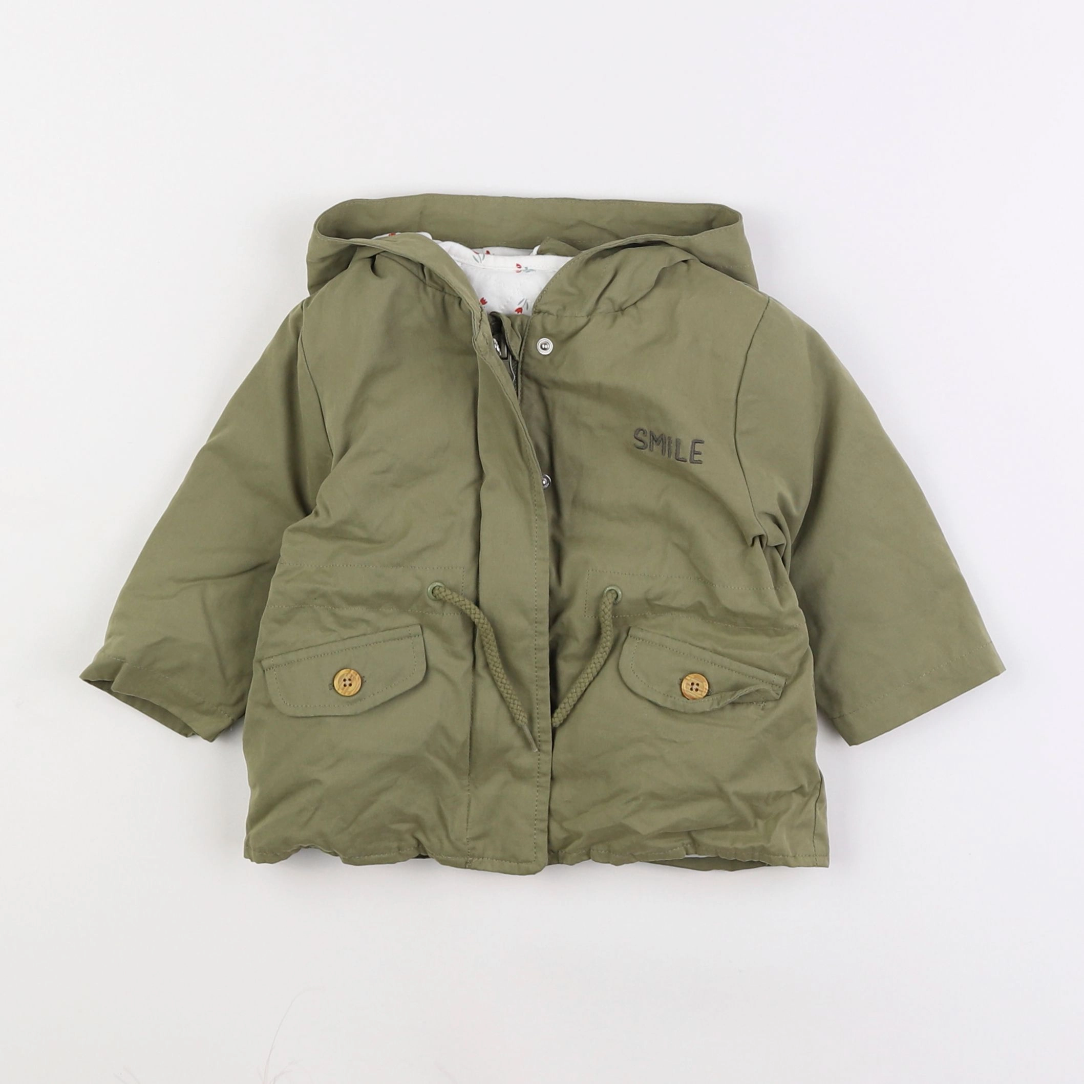 Vertbaudet - veste doublure amovible vert - 9 mois