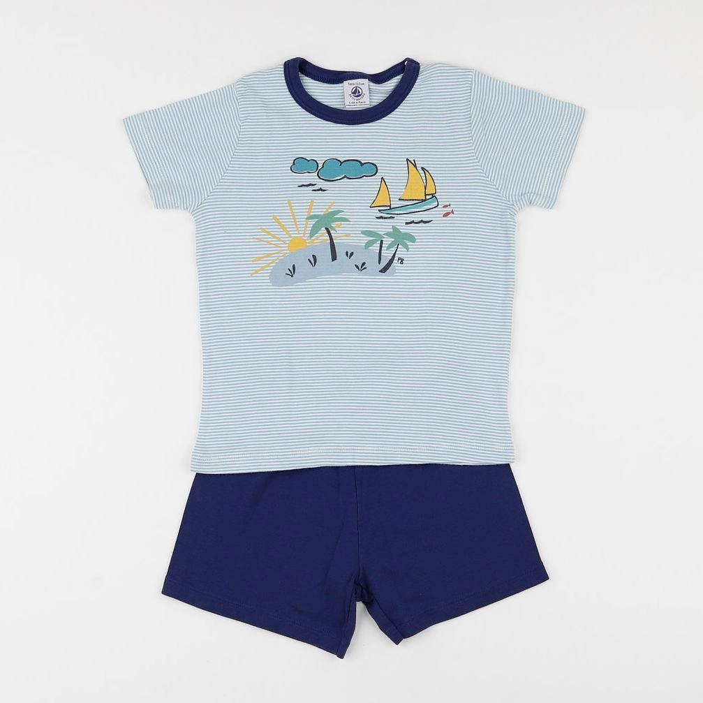 Petit Bateau - pyjama coton bleu - 5 ans