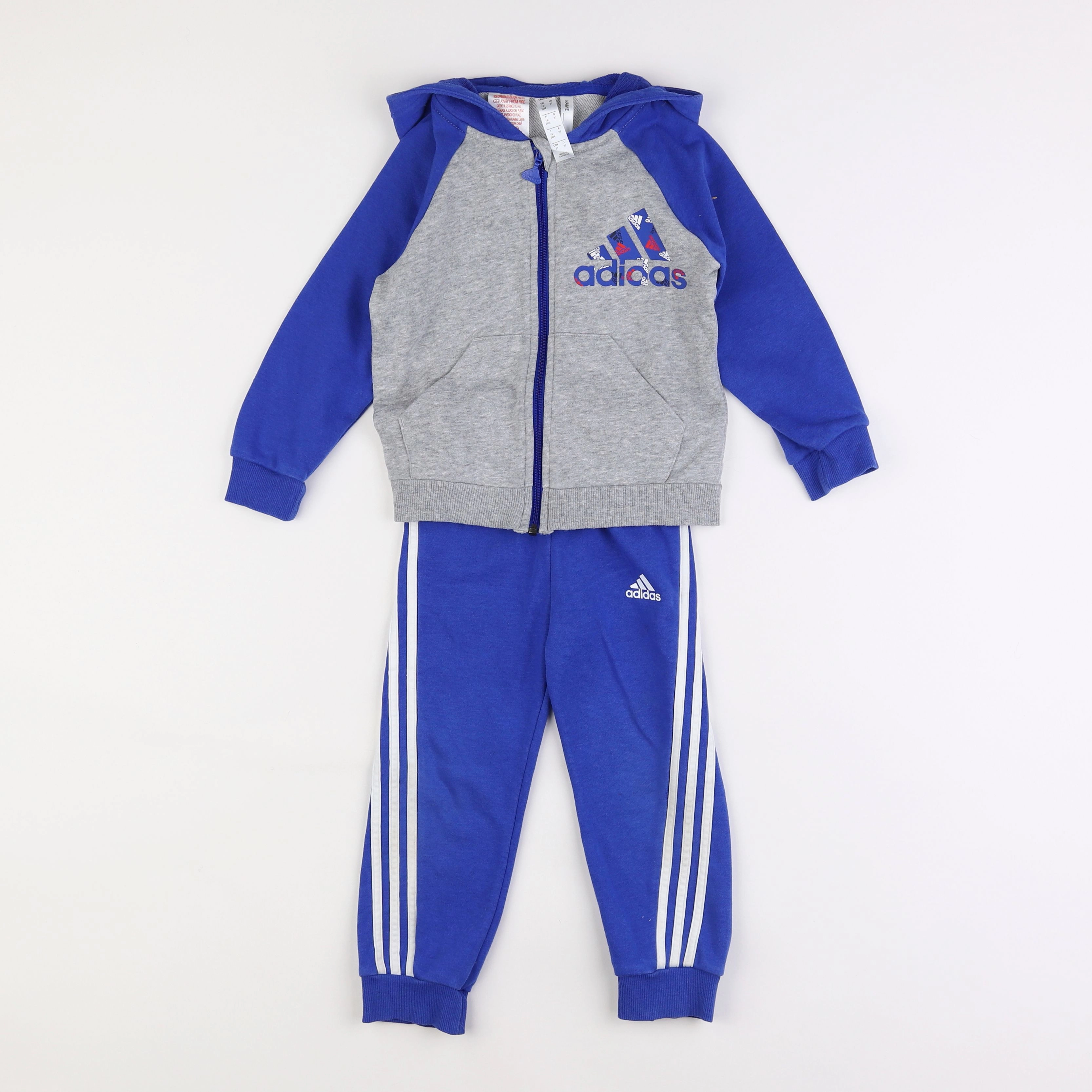 Adidas - ensemble bleu, gris - 18 mois à 2 ans