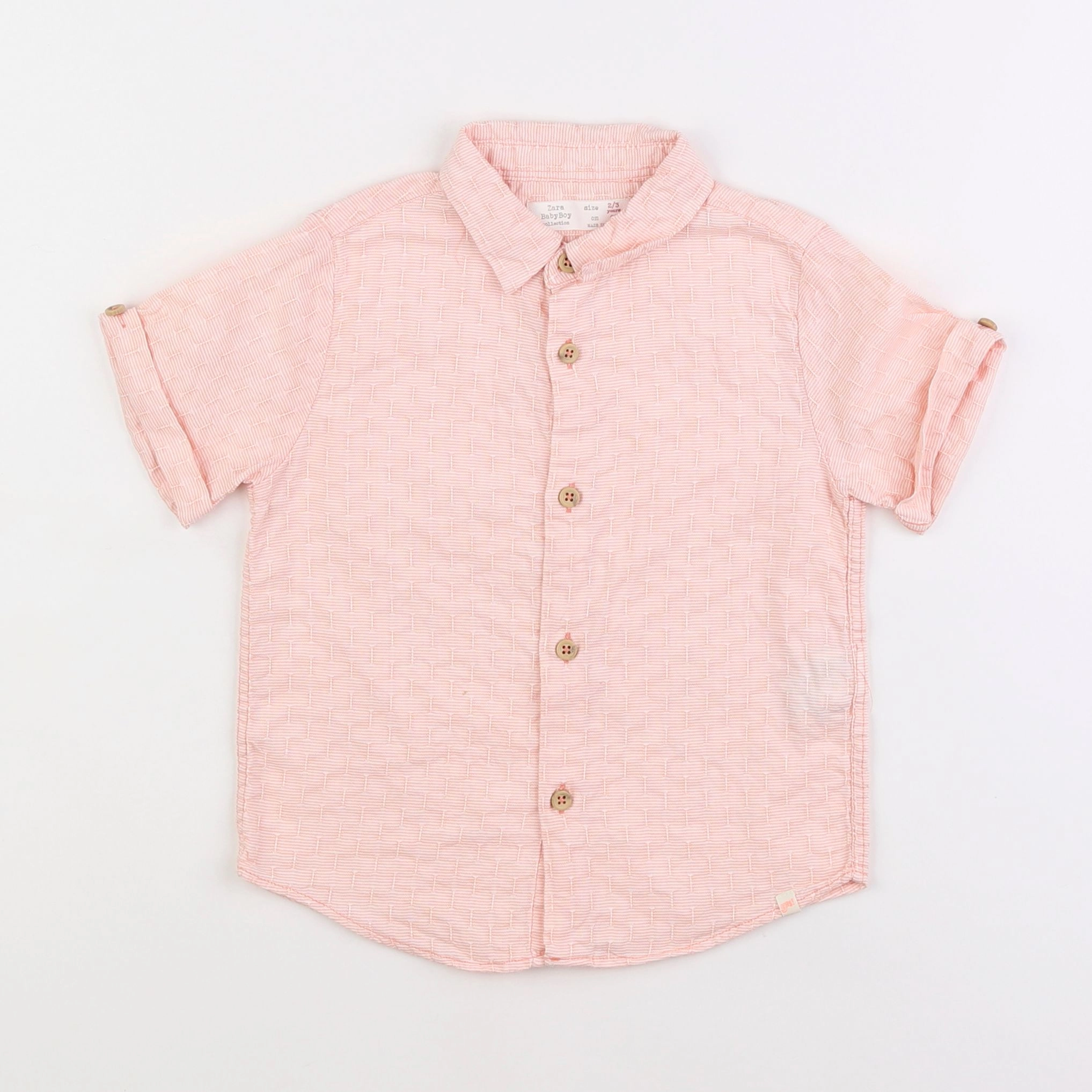 Zara - chemise orange - 2/3 ans