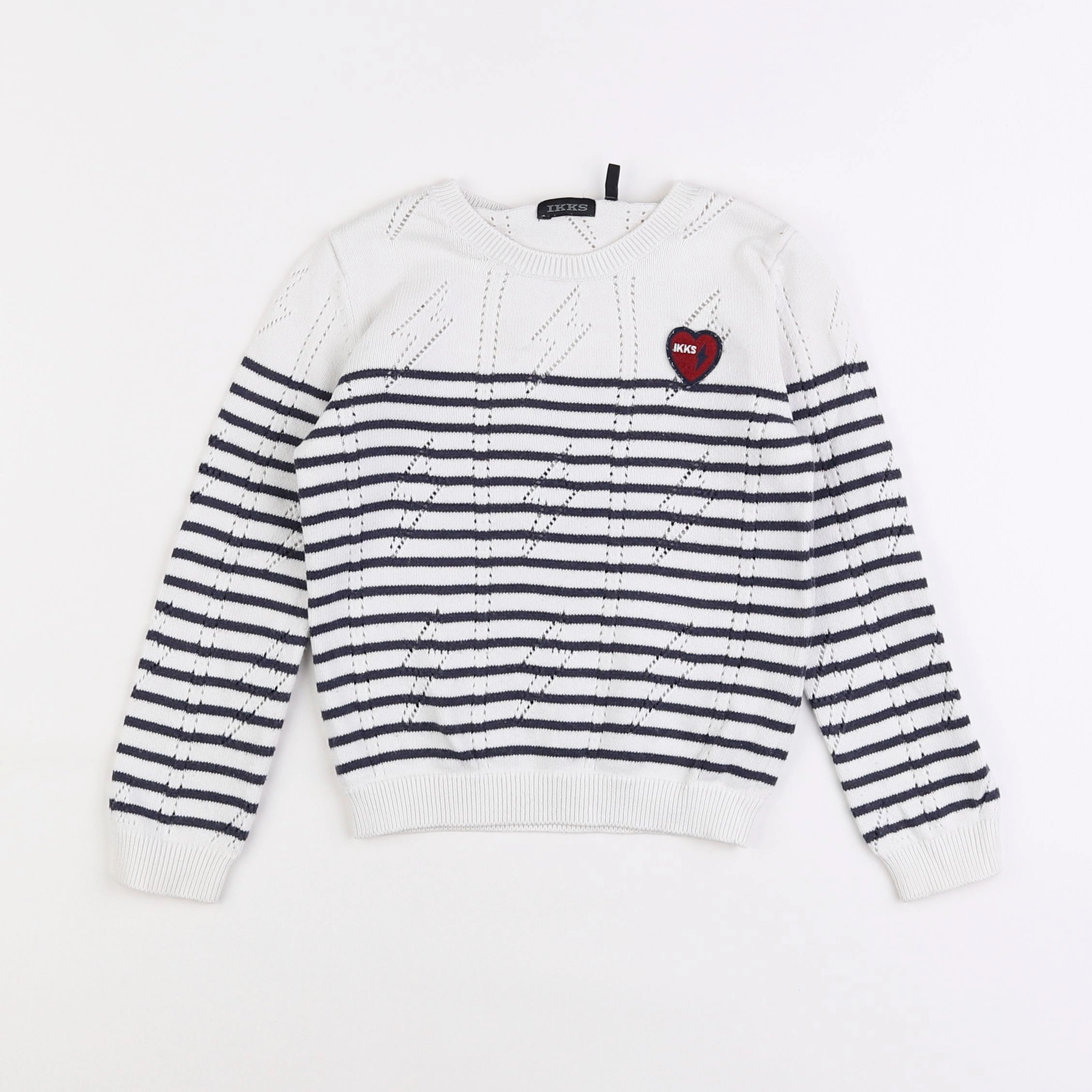 IKKS - pull blanc, bleu - 5 ans