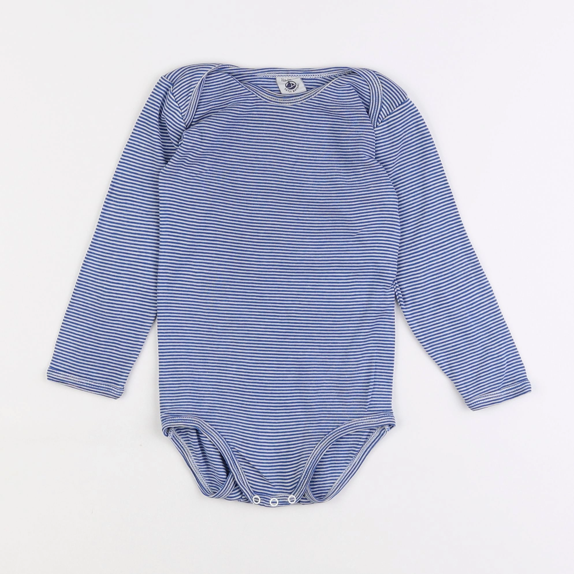 Petit Bateau - body bleu, blanc - 3 ans