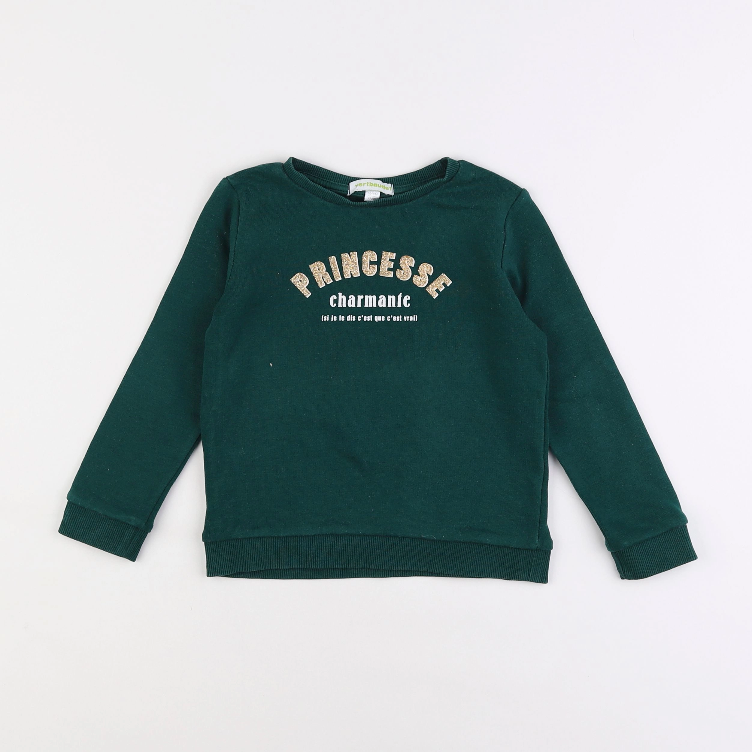 Vertbaudet - sweat vert - 4 ans