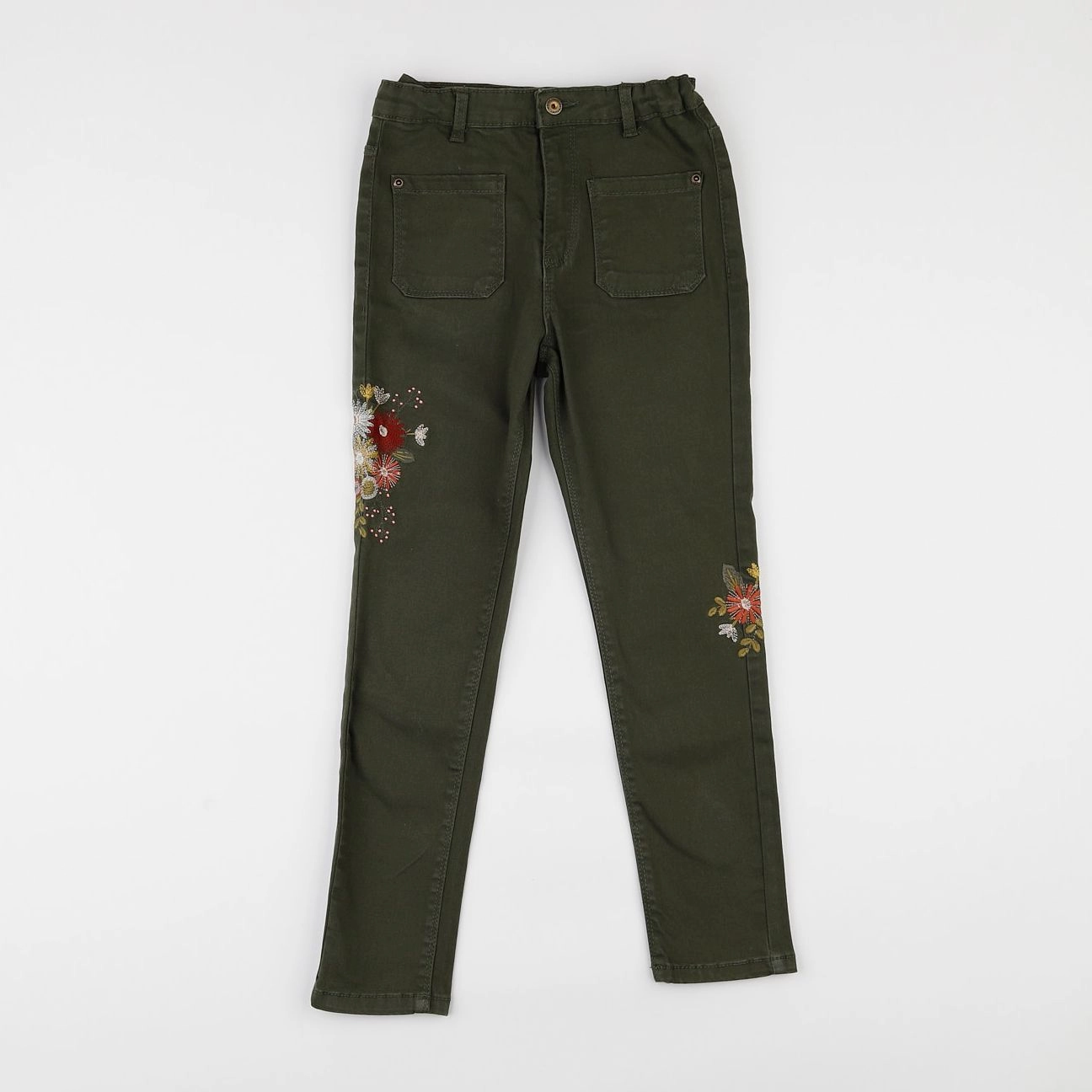 Vertbaudet - pantalon vert - 7 ans