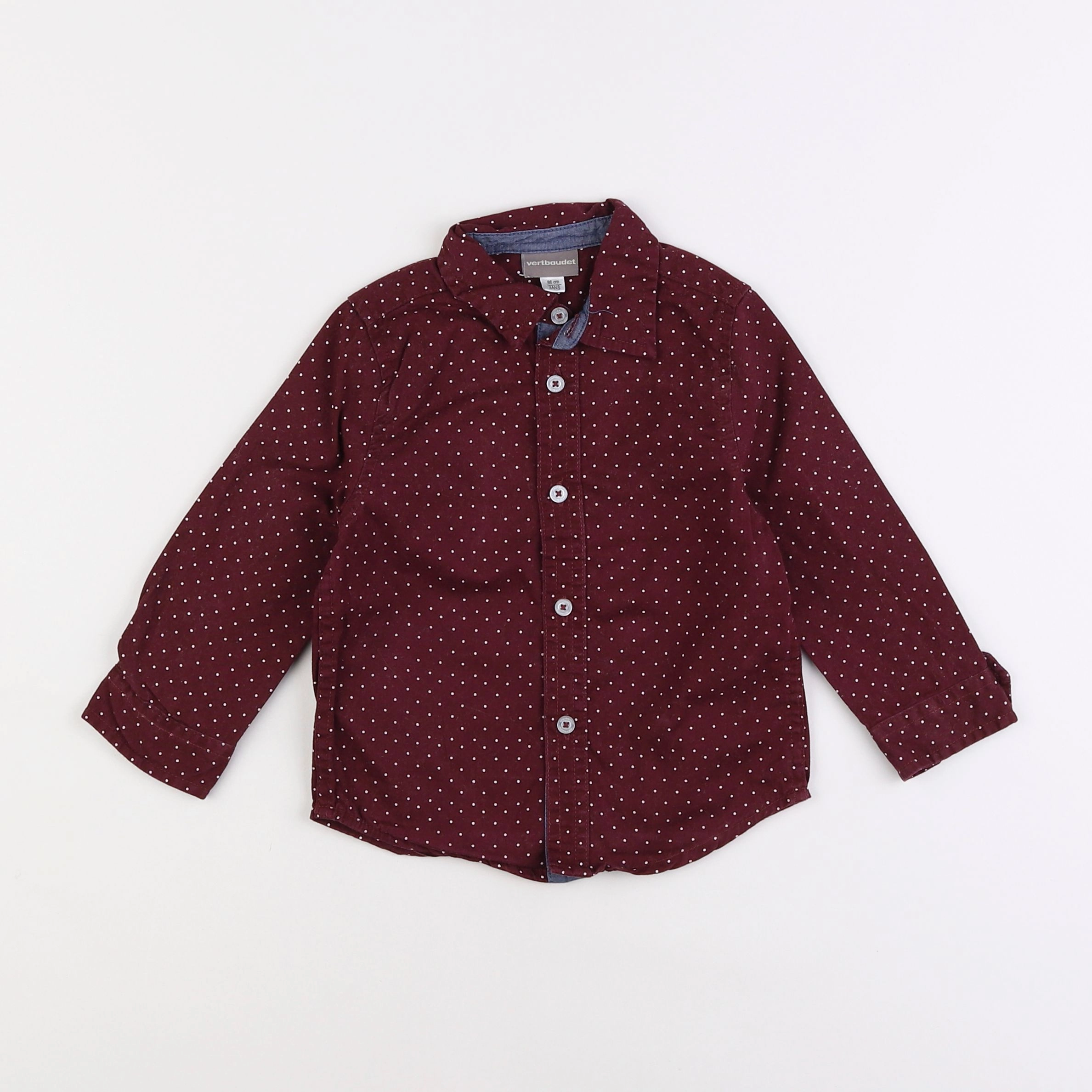 Vertbaudet - chemise rouge - 2 ans