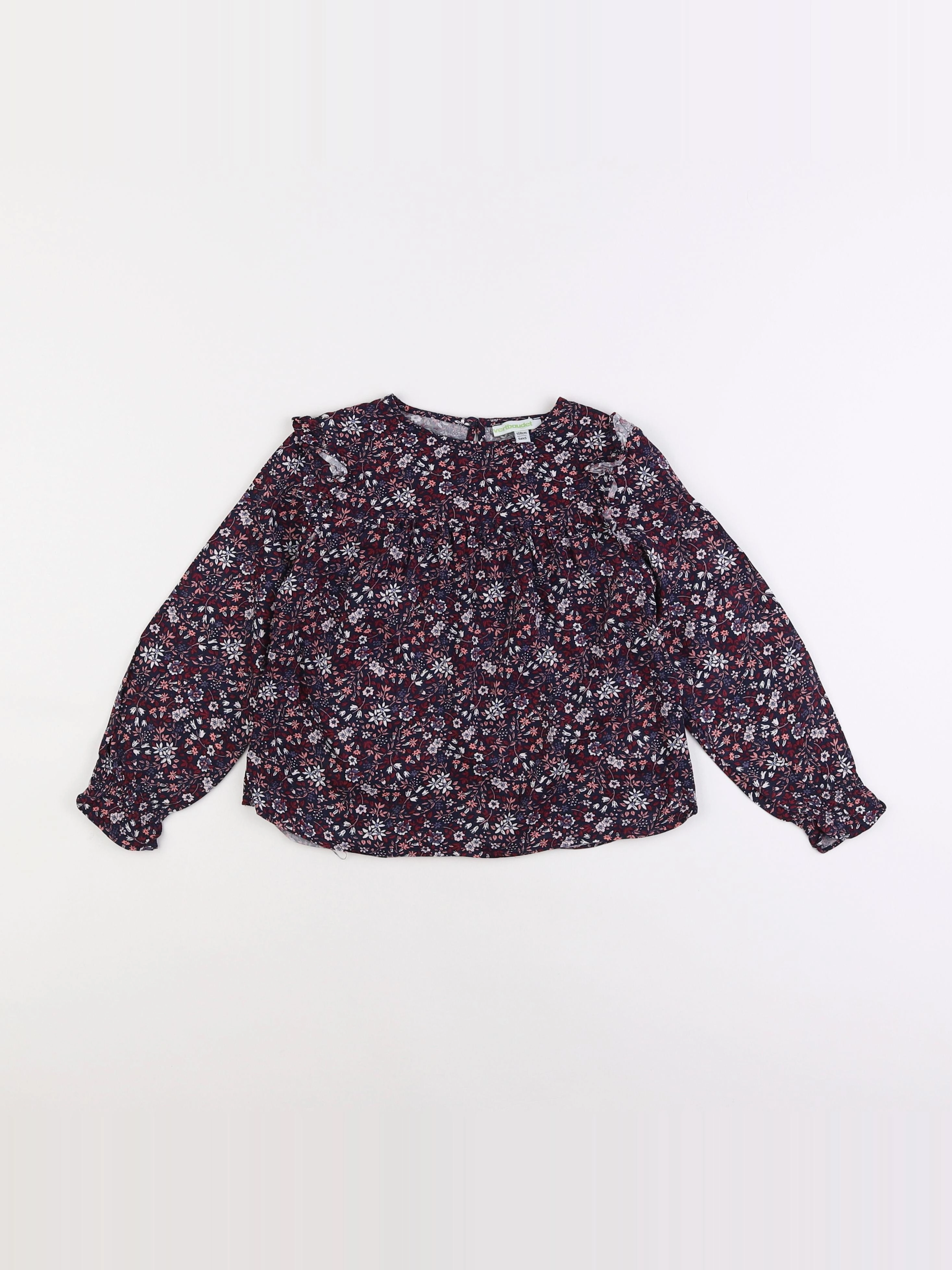 Vertbaudet - blouse violet, noir - 5 ans