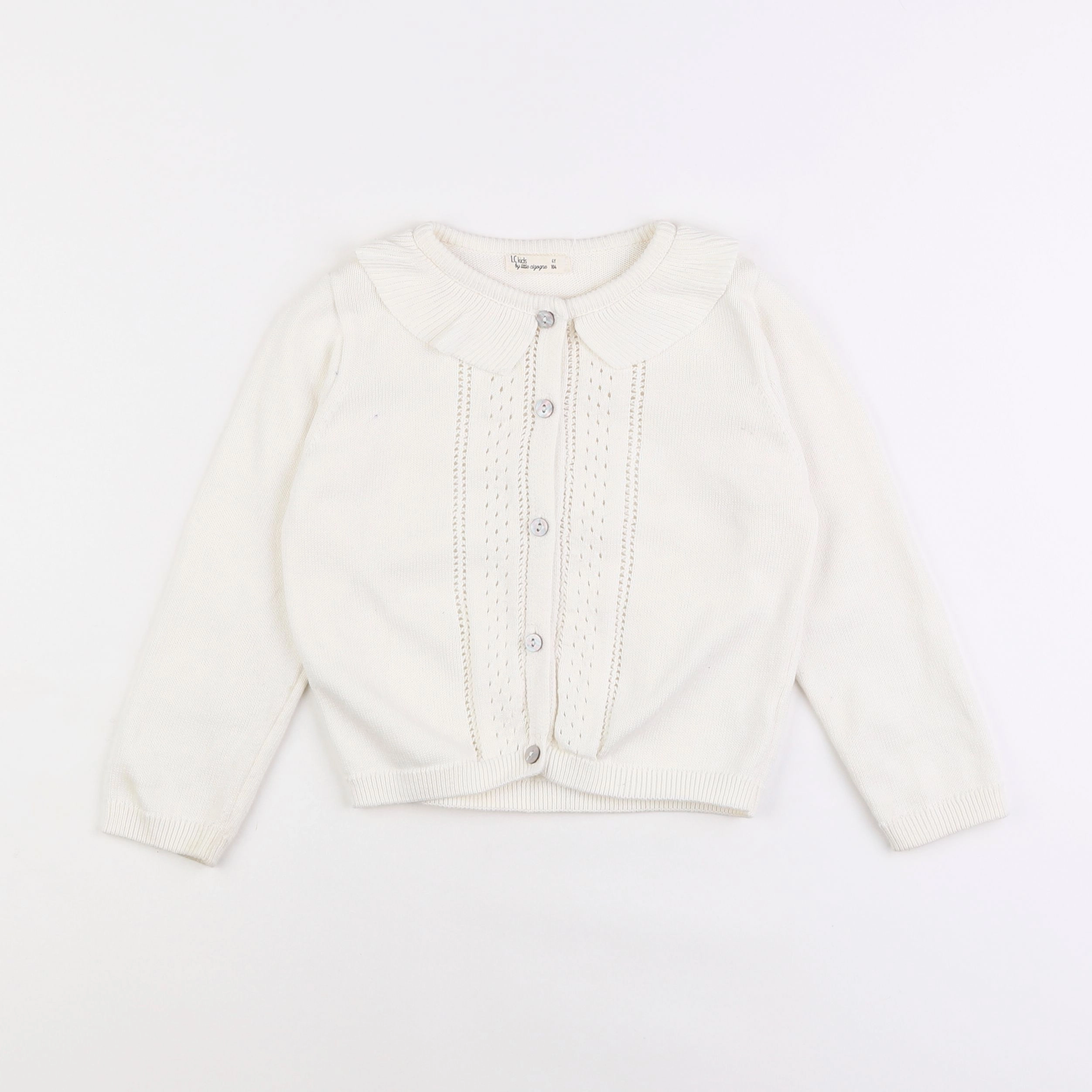 Little Cigogne - gilet blanc - 4 ans