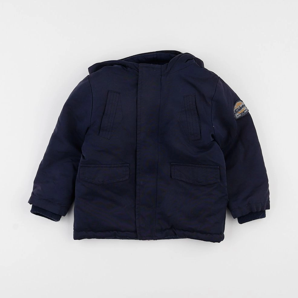 Vertbaudet - manteau réversible bleu - 3 ans