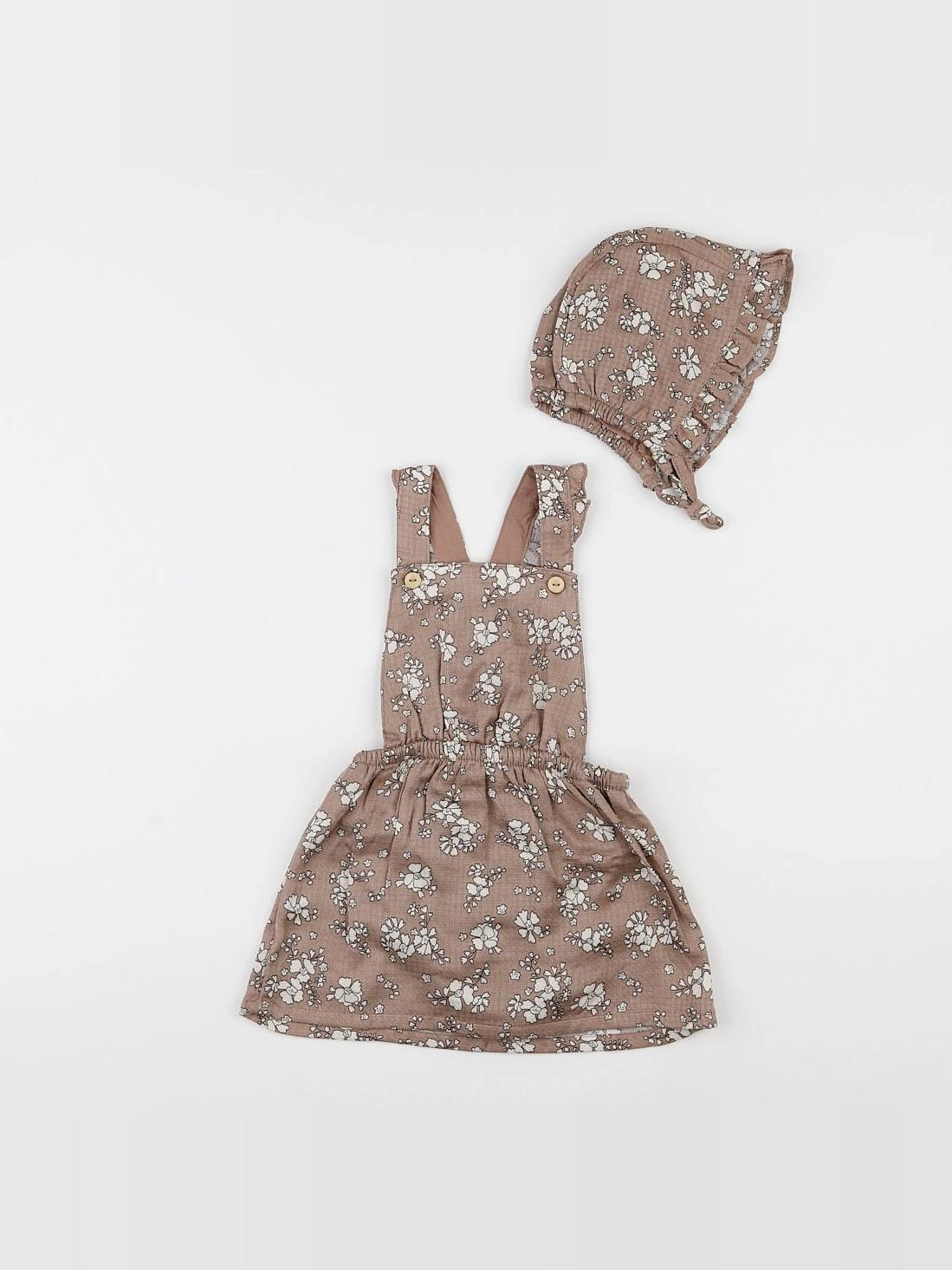 H&M - ensemble beige, marron - 12/18 mois