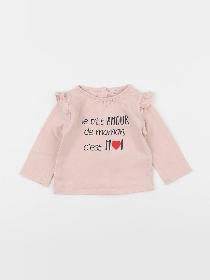 Vertbaudet - tee-shirt rose - 3 mois