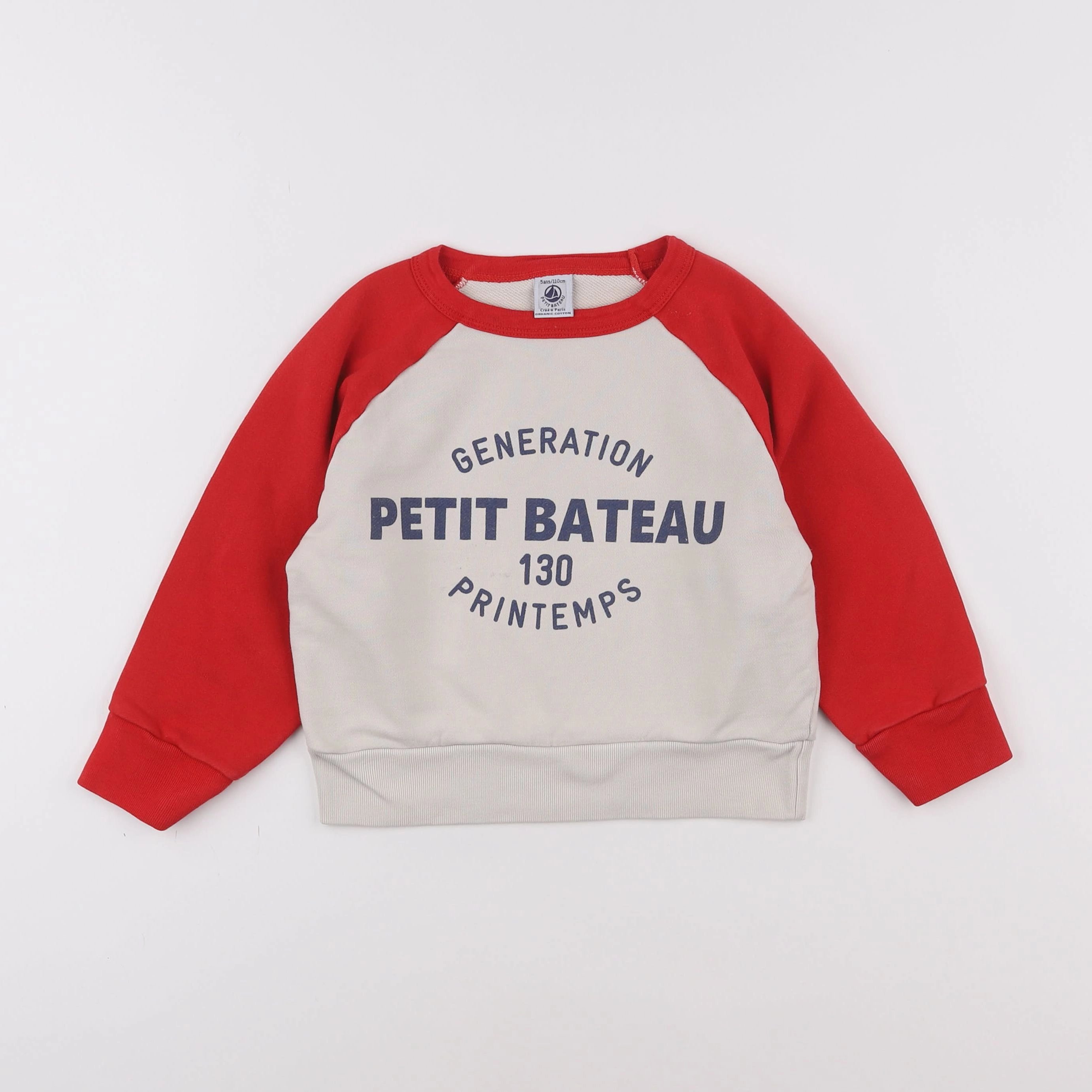 Petit Bateau - sweat rouge - 5 ans