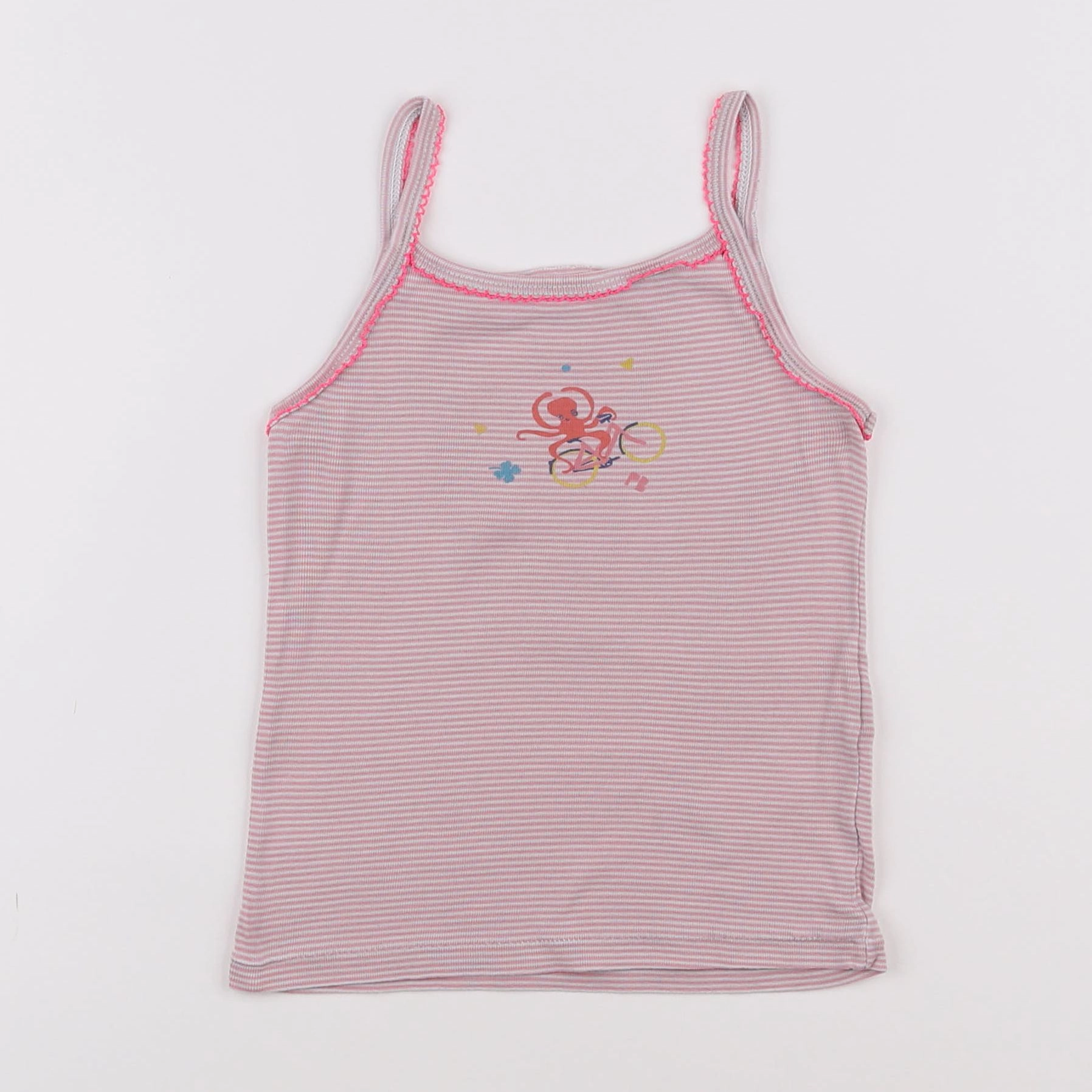 Petit Bateau - maillot de corps blanc, rose - 4 ans