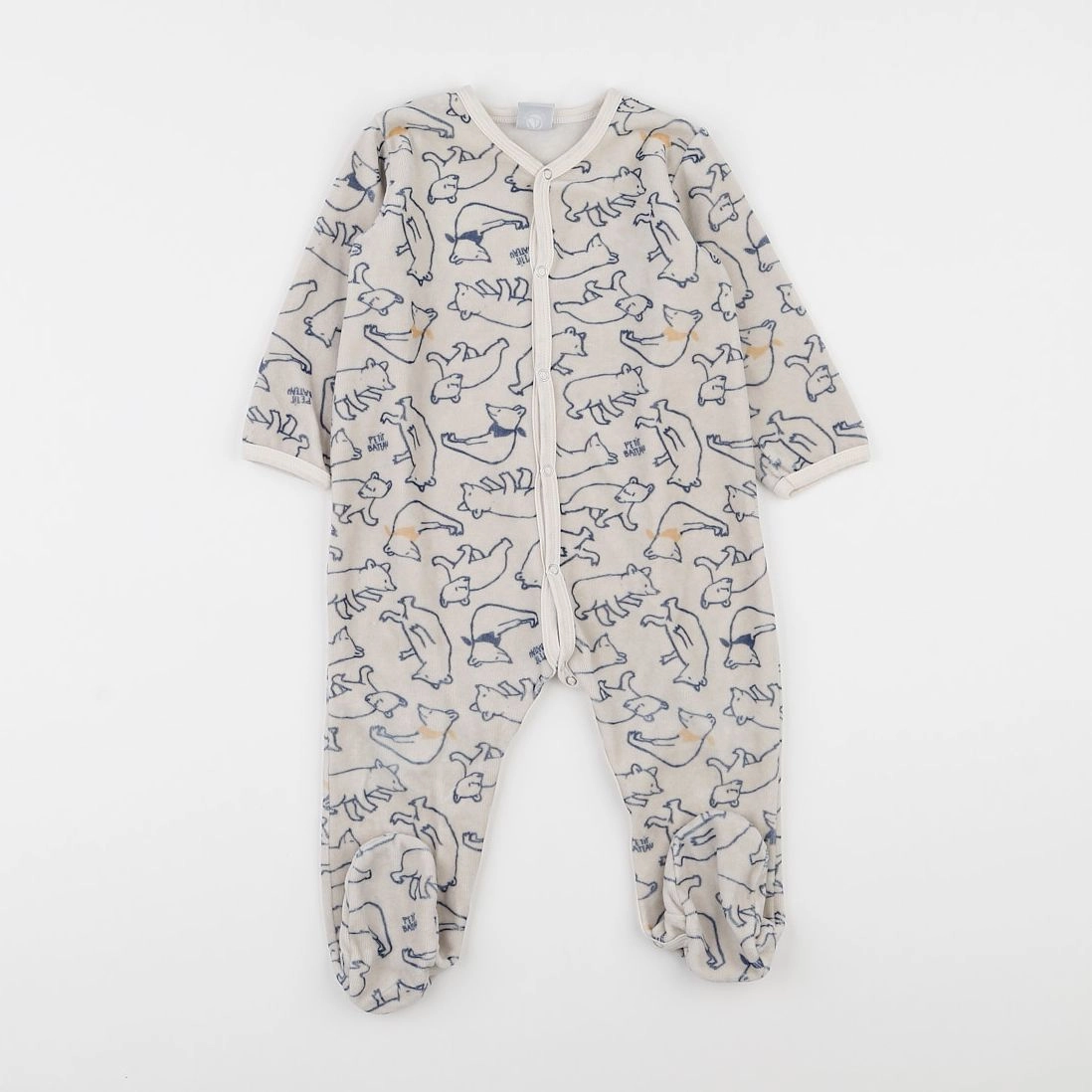 Petit Bateau - pyjama velours beige - 18 mois