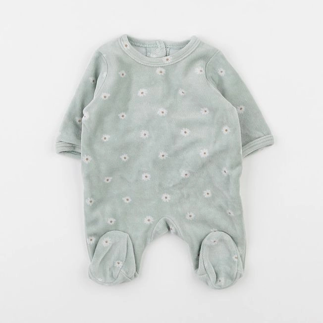 Vertbaudet - pyjama velours vert - 0 mois