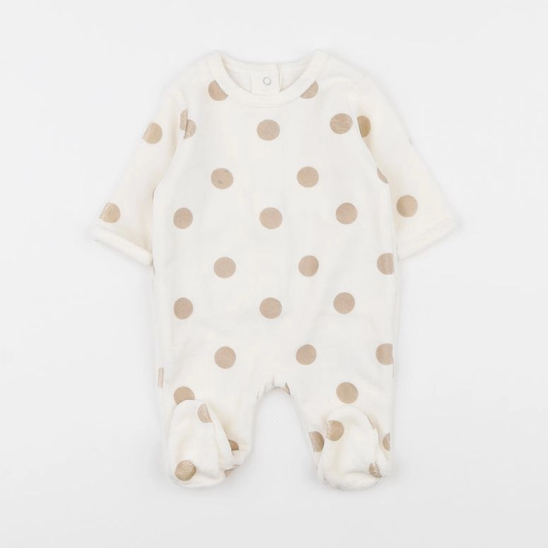 Vertbaudet - pyjama velours beige - 1 mois