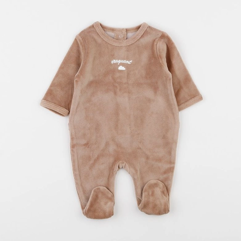 Vertbaudet - pyjama velours marron - 1 mois