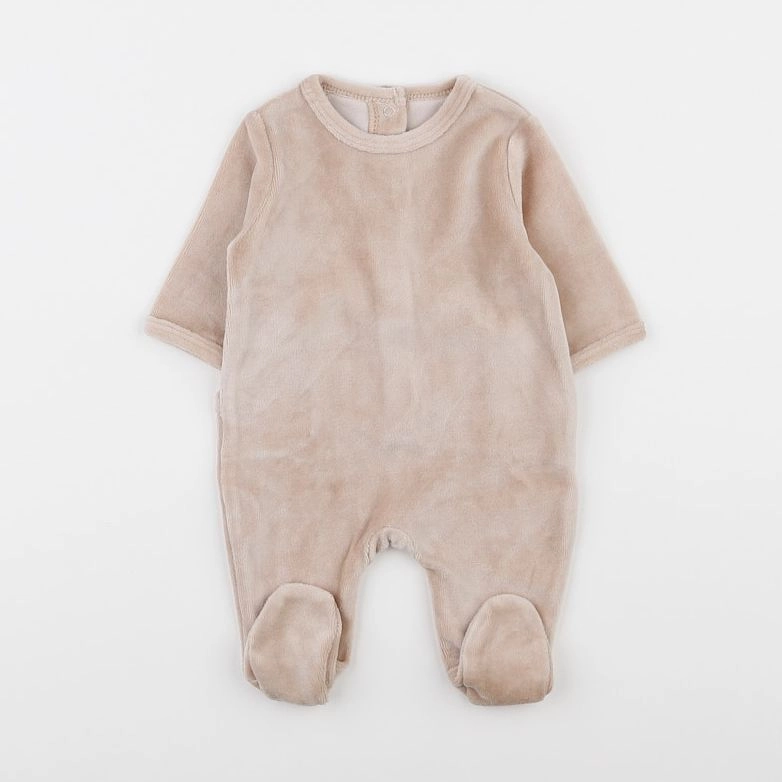 Vertbaudet - pyjama velours marron - 1 mois