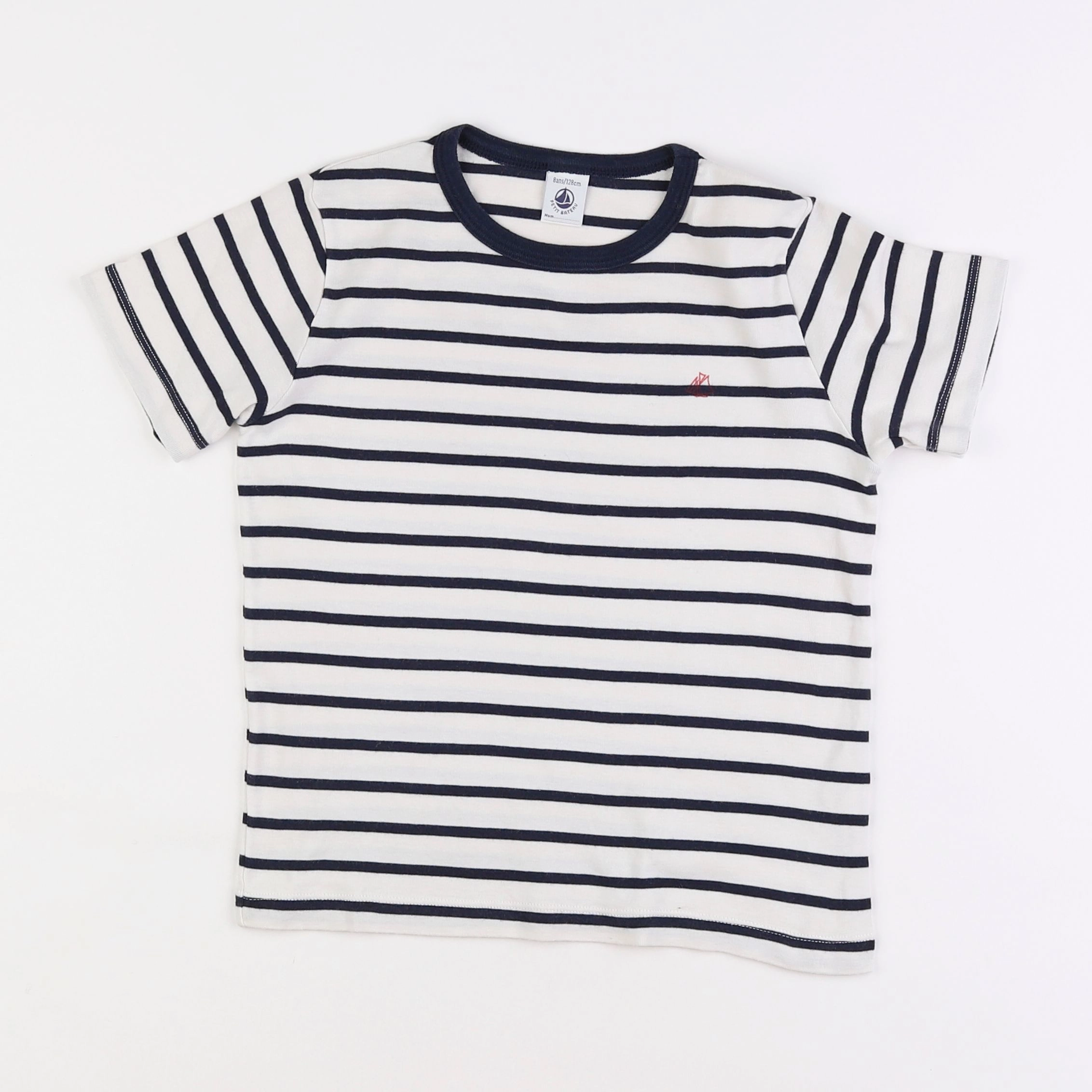 Petit Bateau - tee-shirt blanc - 8 ans