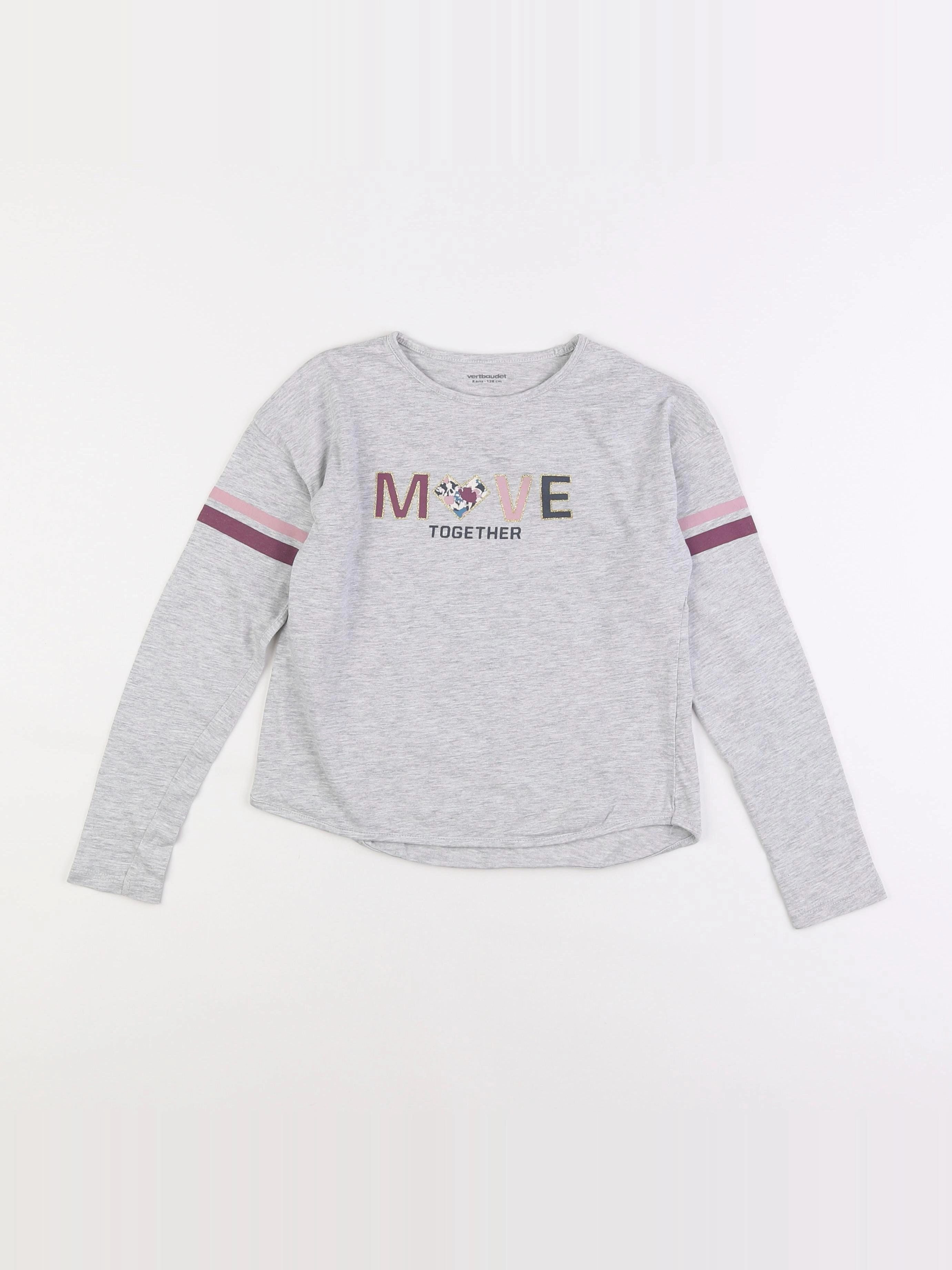 Vertbaudet - tee-shirt gris - 8 ans