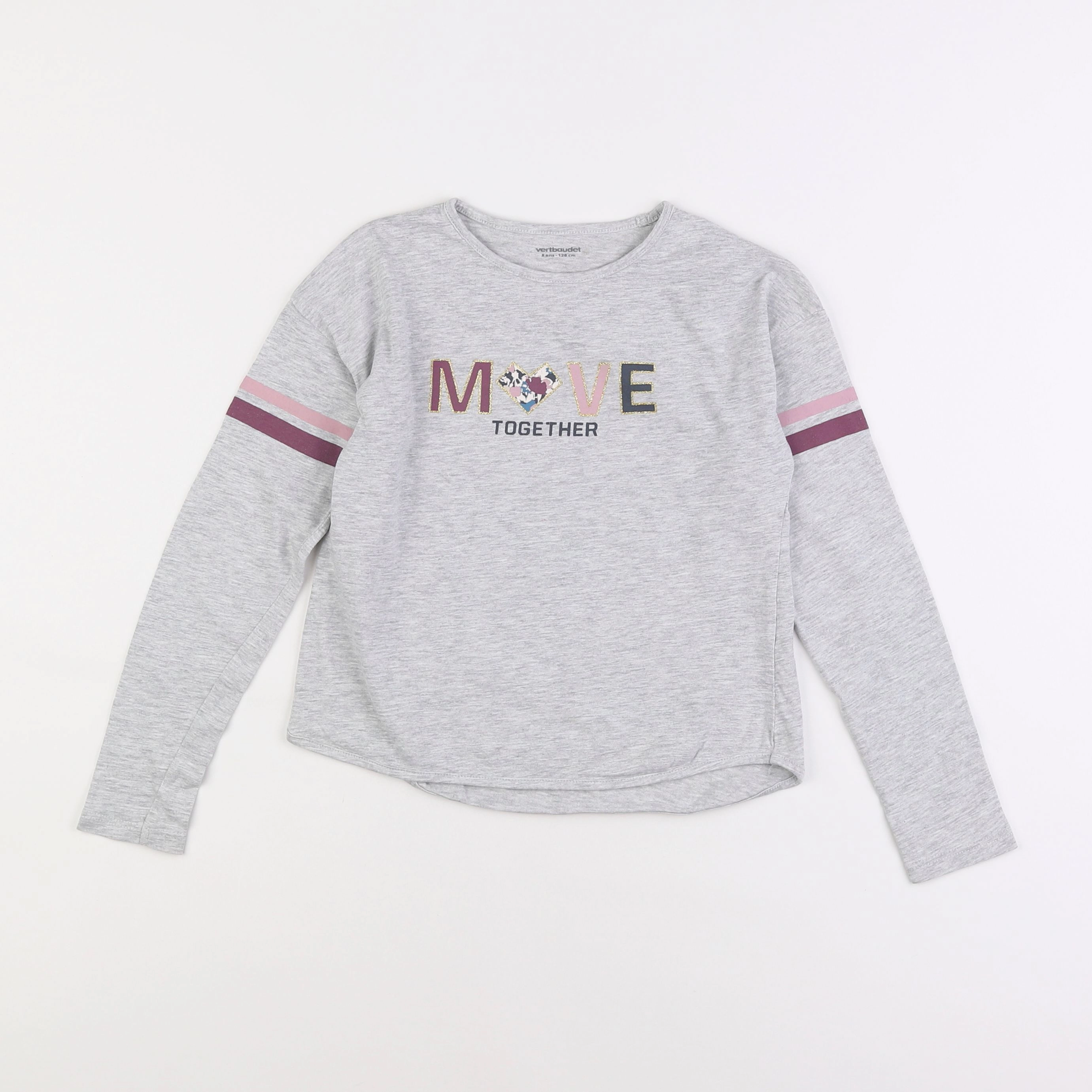 Vertbaudet - tee-shirt gris - 8 ans