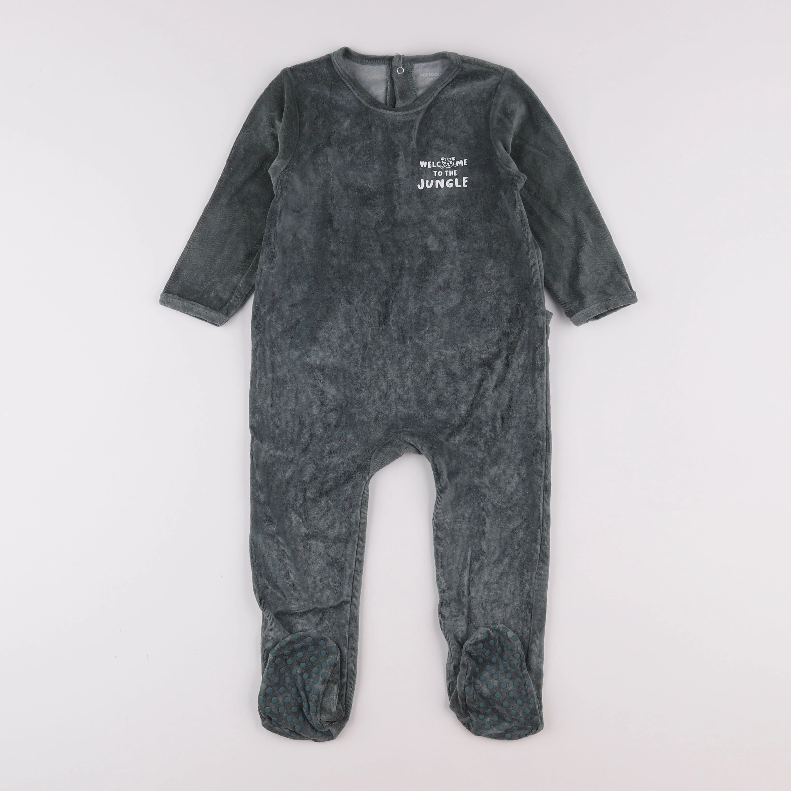 Vertbaudet - pyjama velours vert - 2 ans