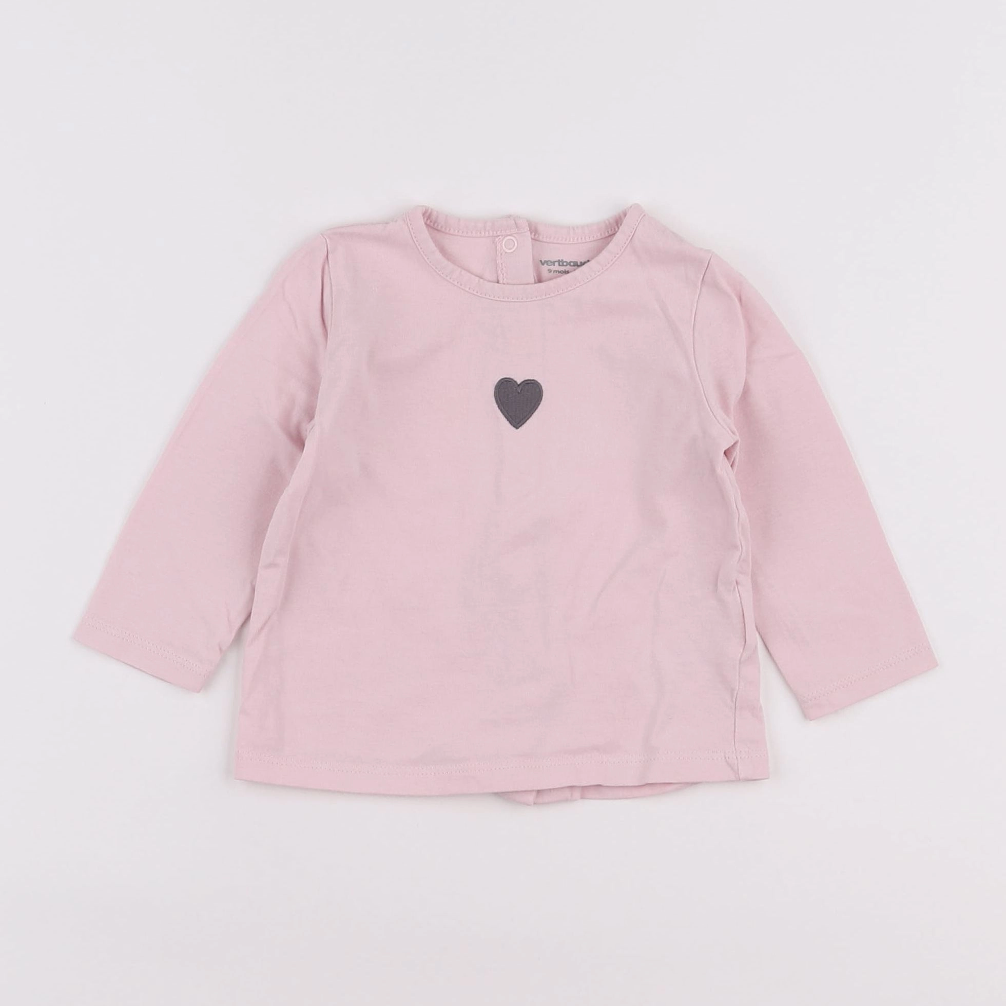 Vertbaudet - tee-shirt rose - 9 mois