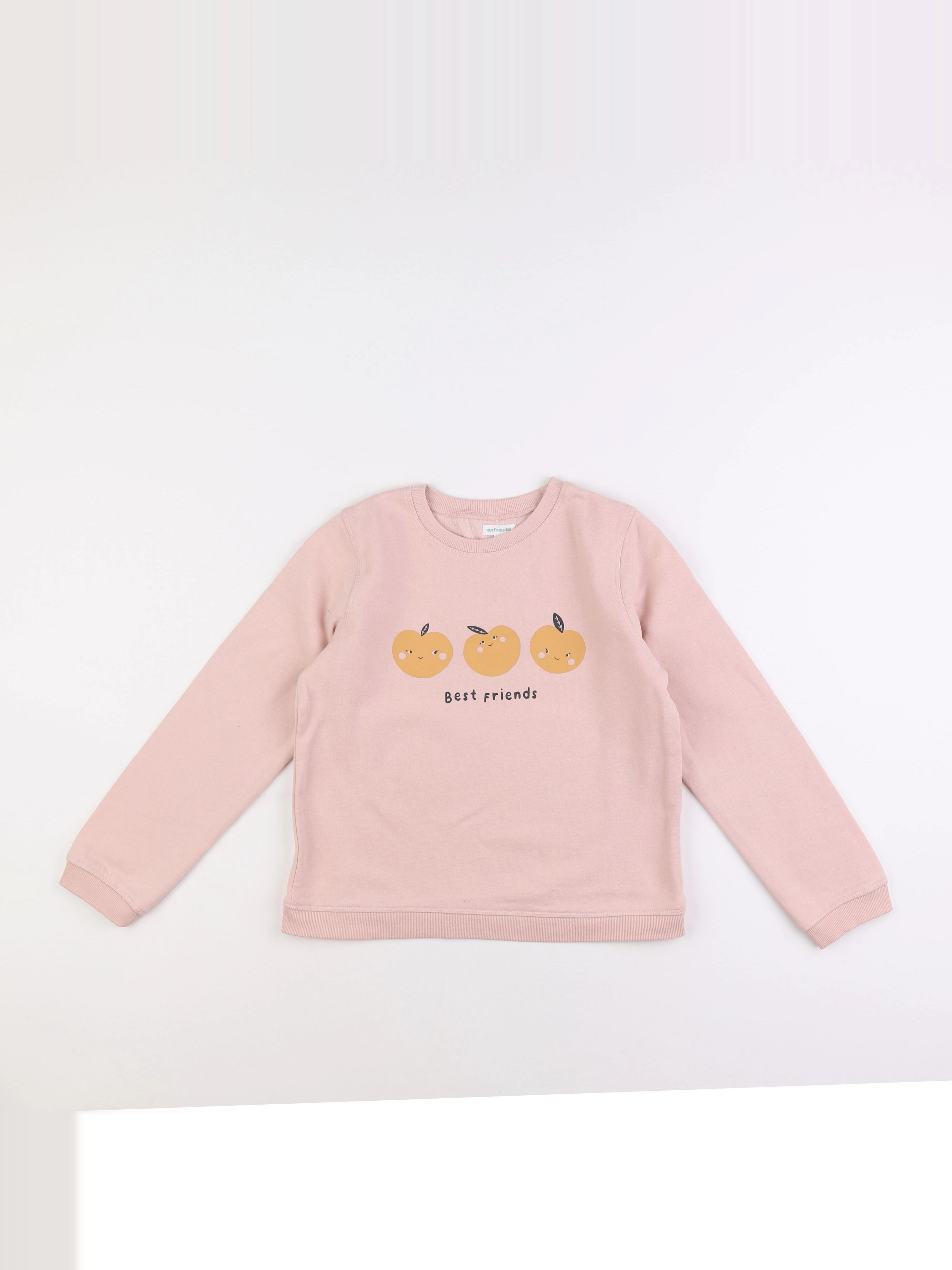 Vertbaudet - sweat rose - 10 ans