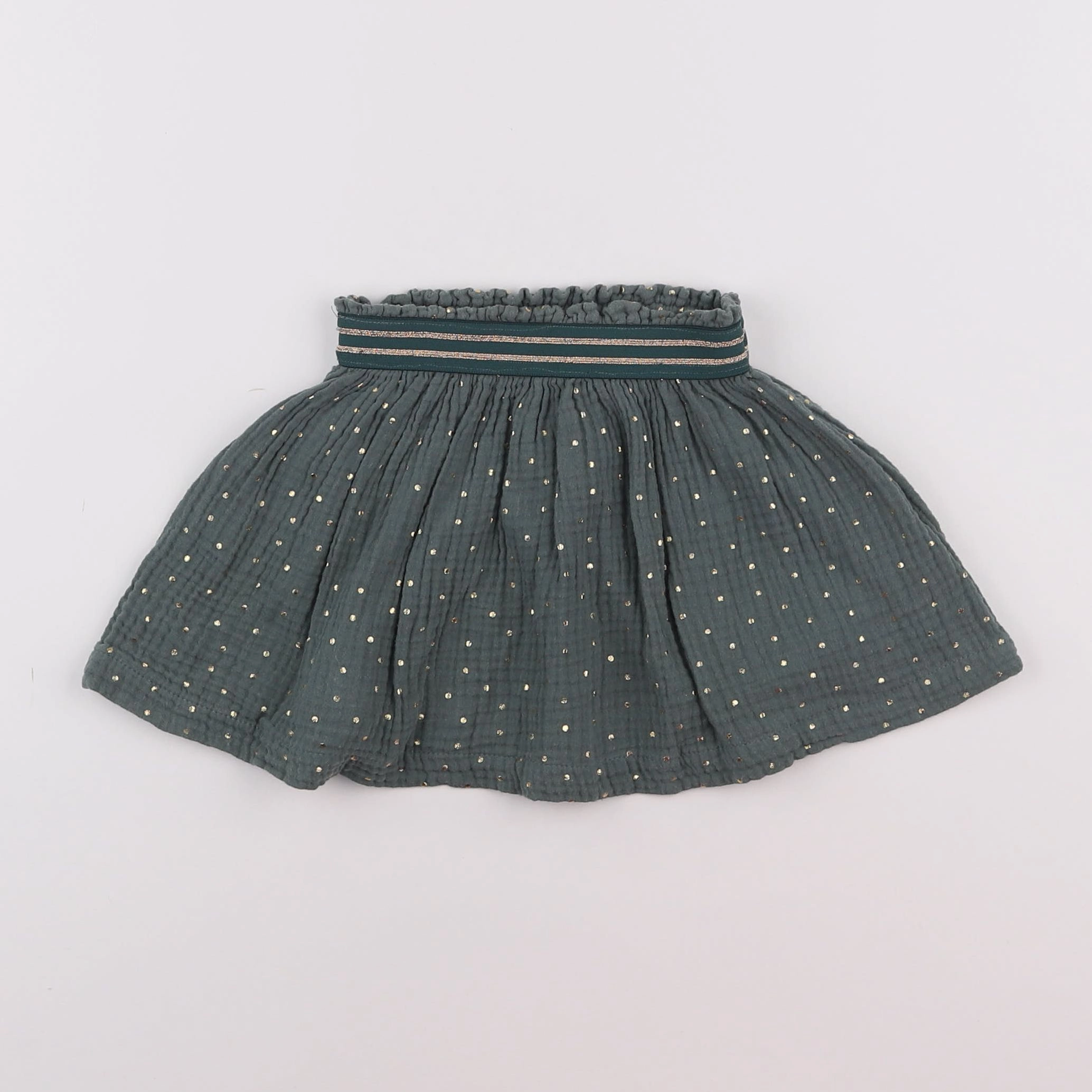 Vertbaudet - jupe vert, or - 2 ans