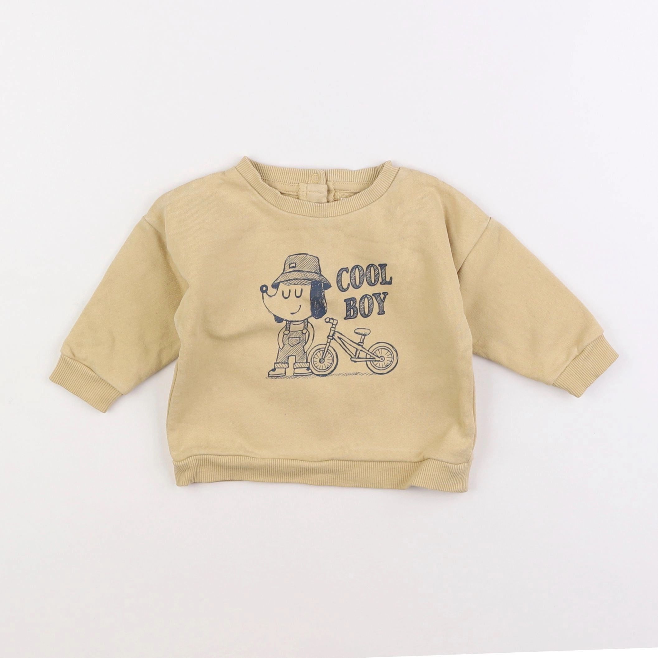 Vertbaudet - sweat beige - 9 mois