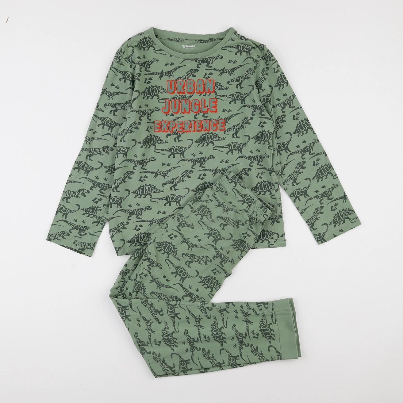 Vertbaudet - pyjama coton vert - 10 ans