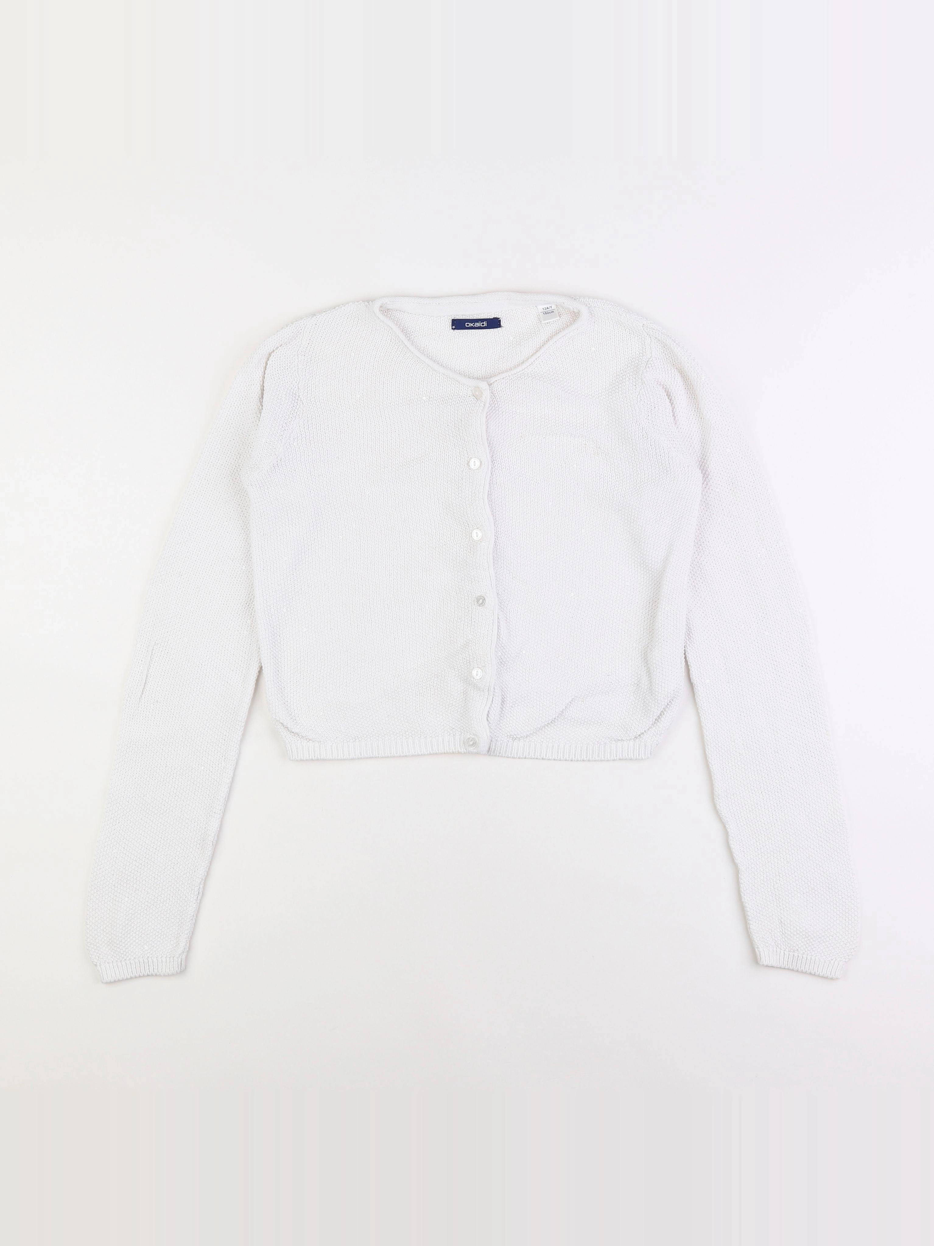 Okaidi - gilet blanc - 12 ans