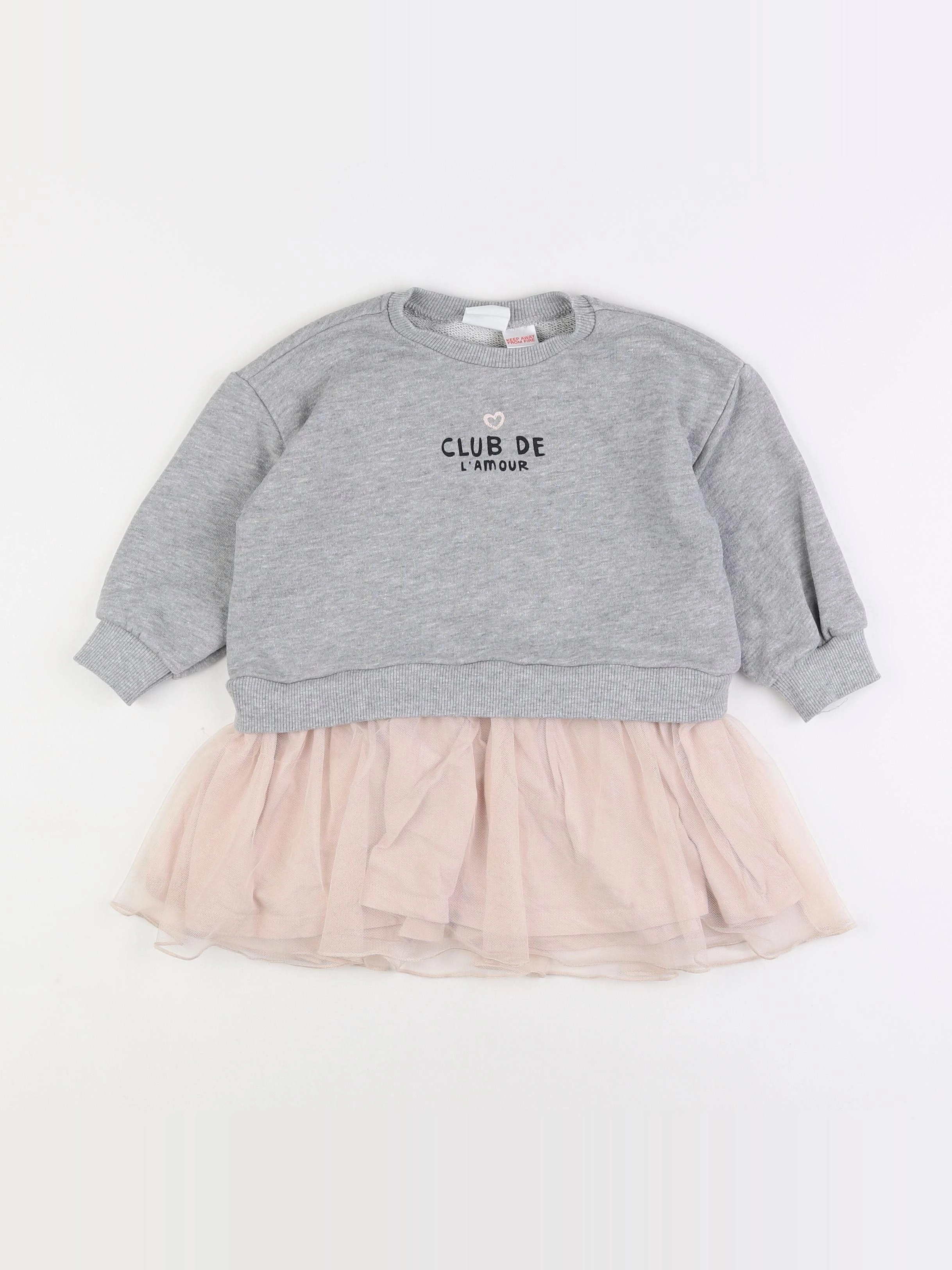 Zara - robe gris - 2/3 ans