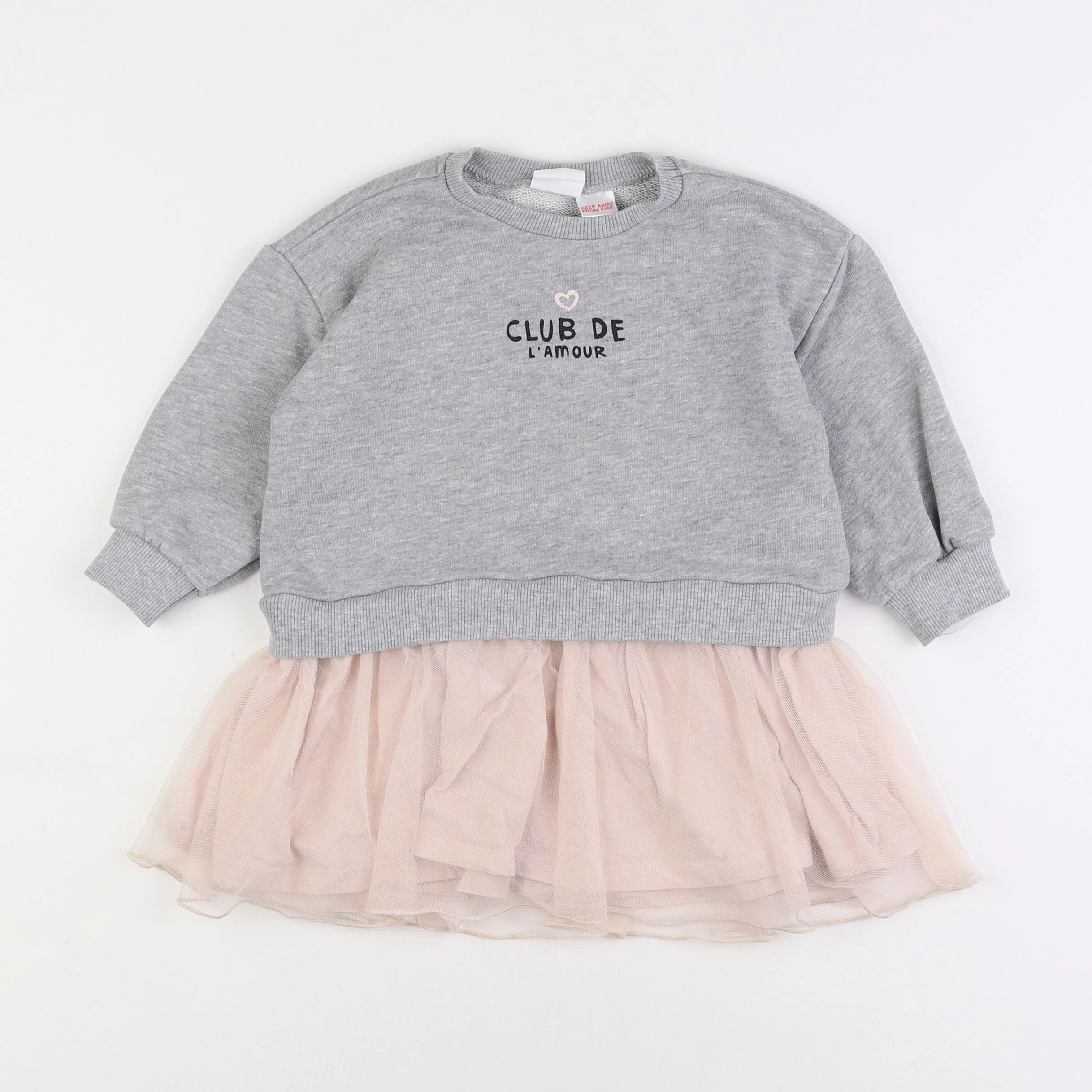 Zara - robe gris - 2/3 ans