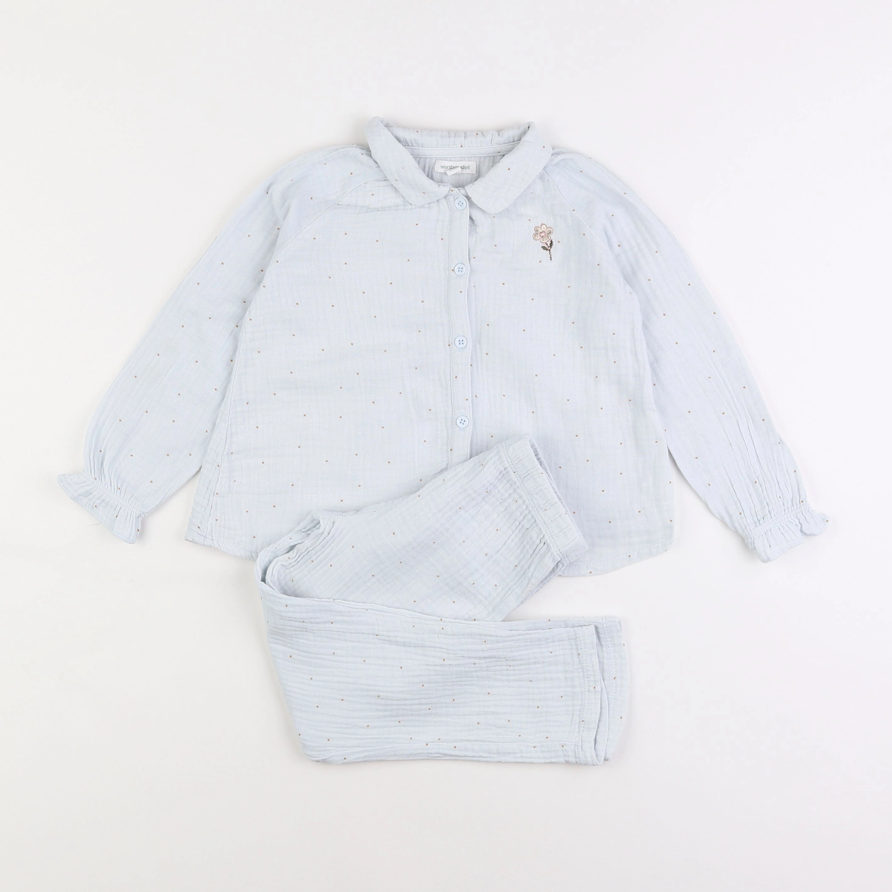 Vertbaudet - pyjama coton bleu - 4 ans