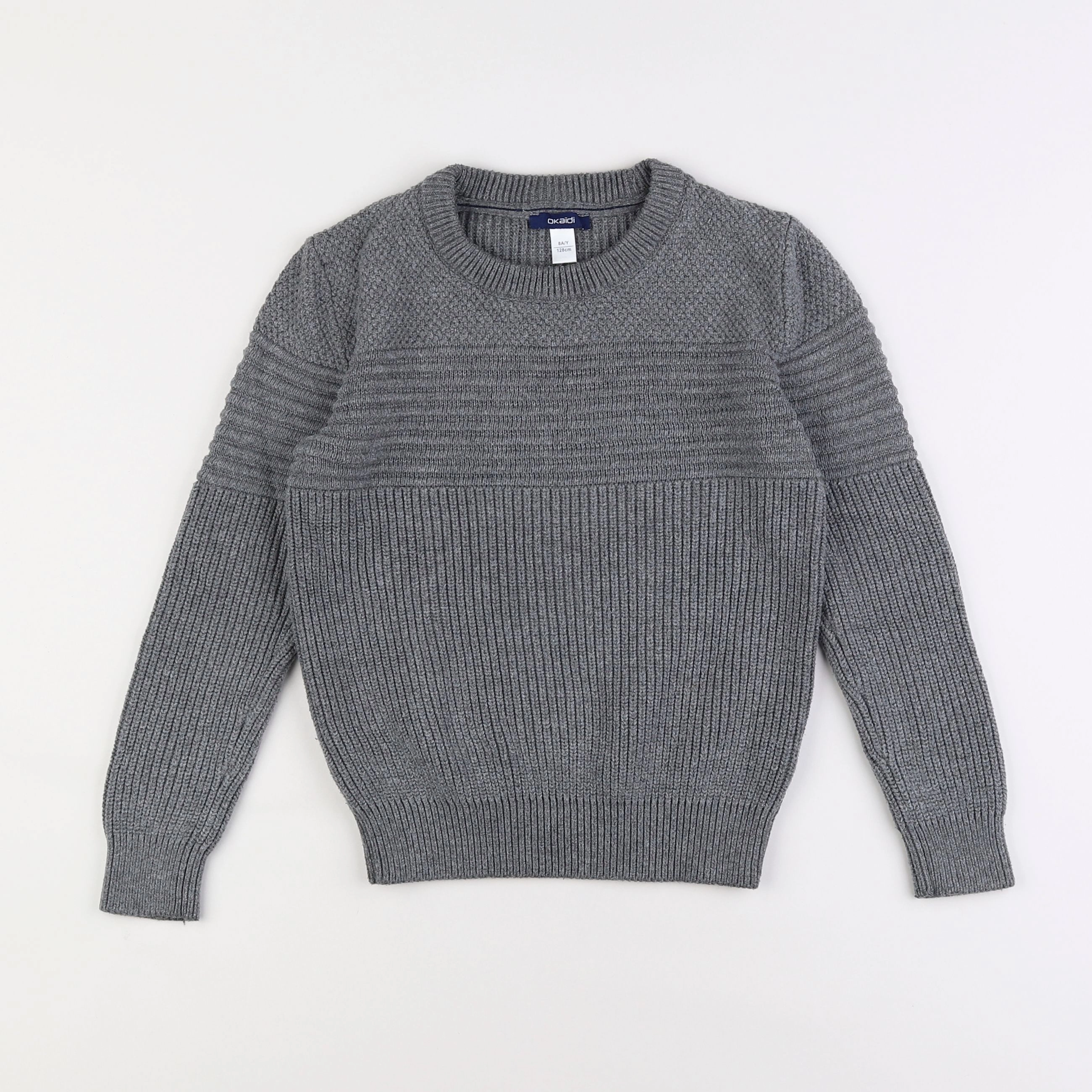 Okaidi - pull gris - 8 ans