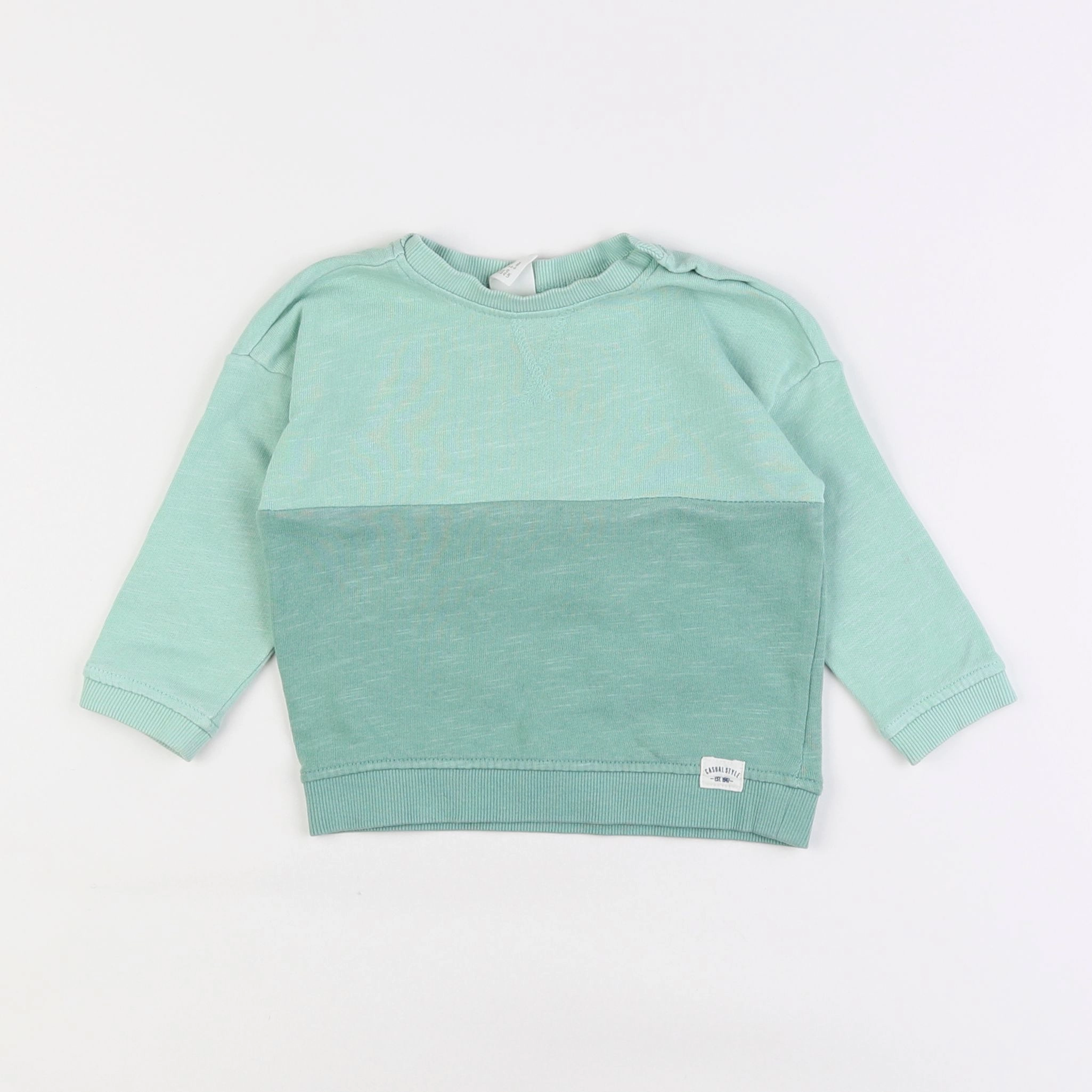 H&M - sweat vert - 6/9 mois