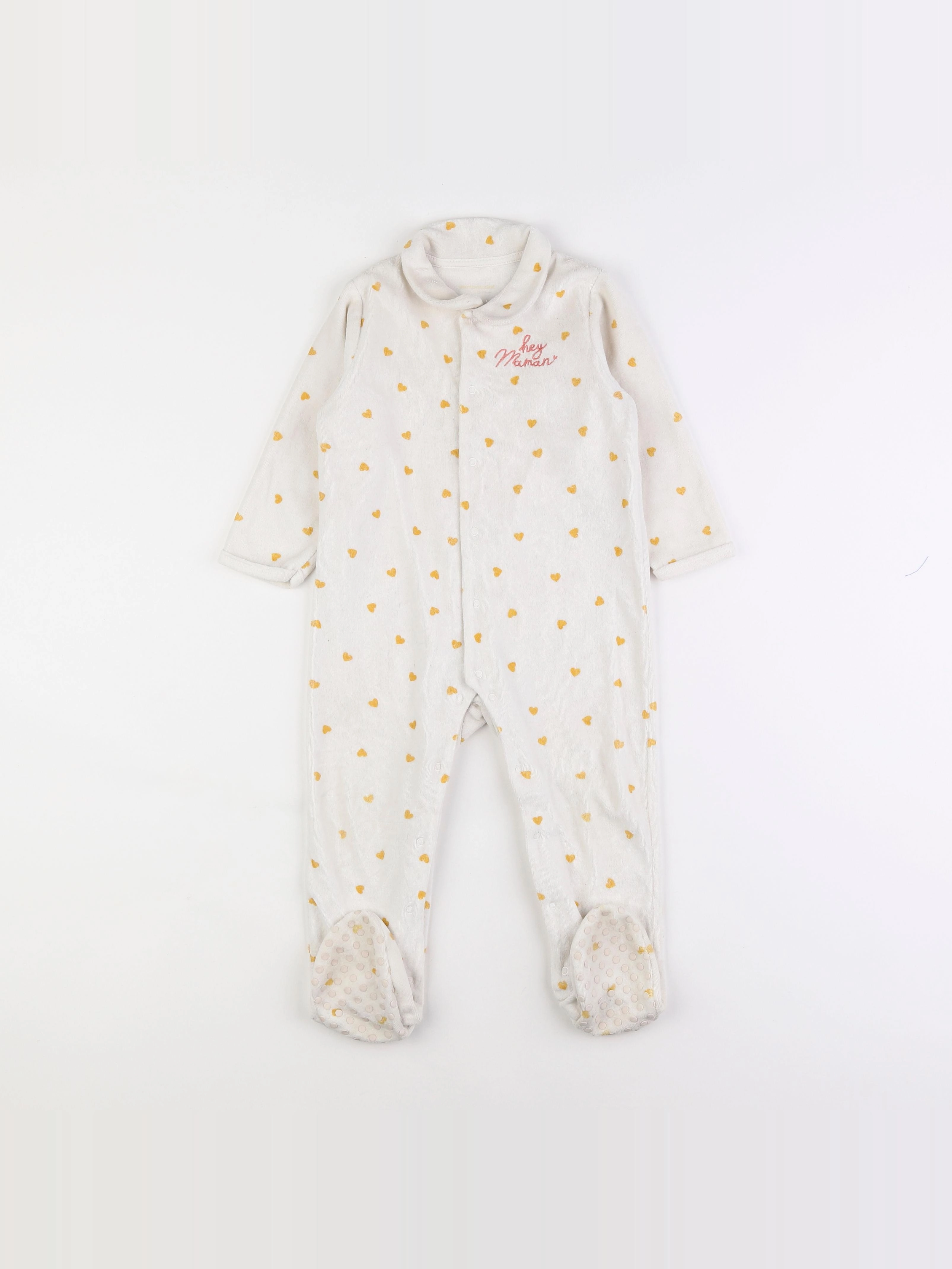 Vertbaudet - pyjama velours blanc - 2 ans