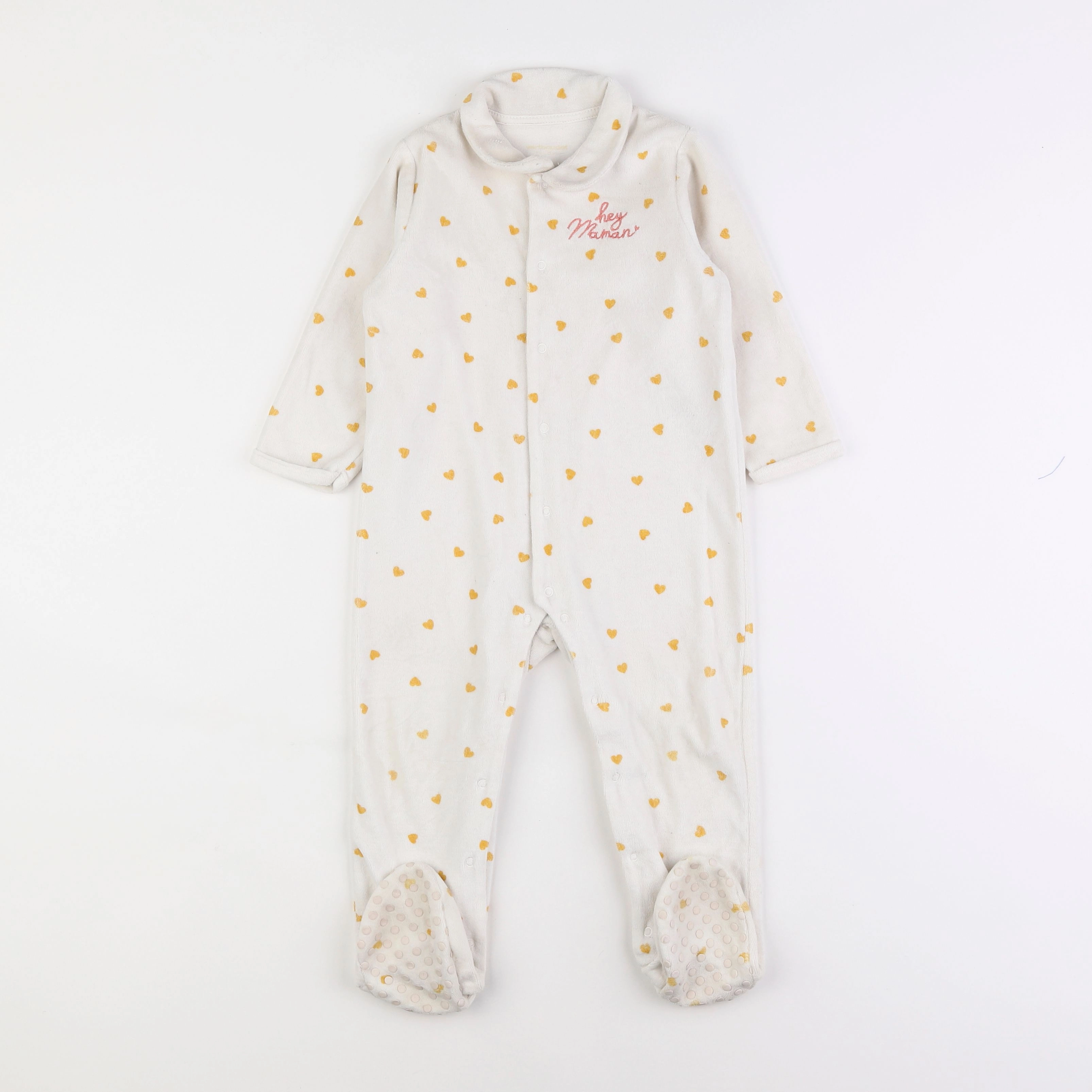 Vertbaudet - pyjama velours blanc - 2 ans