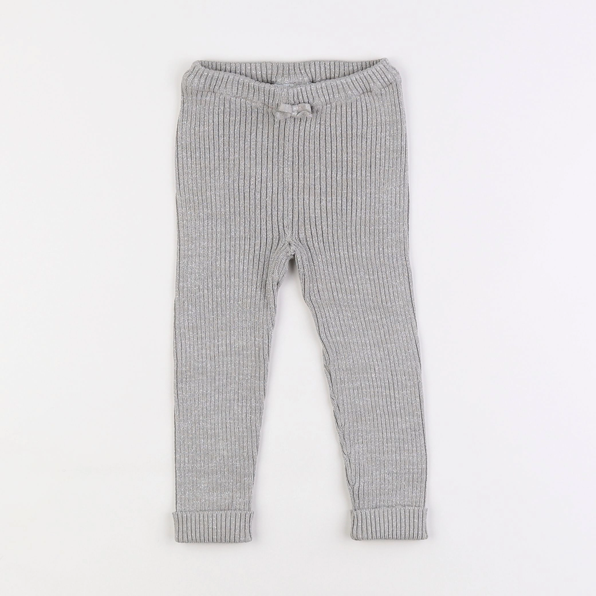 Vertbaudet - legging gris, argent - 18 mois