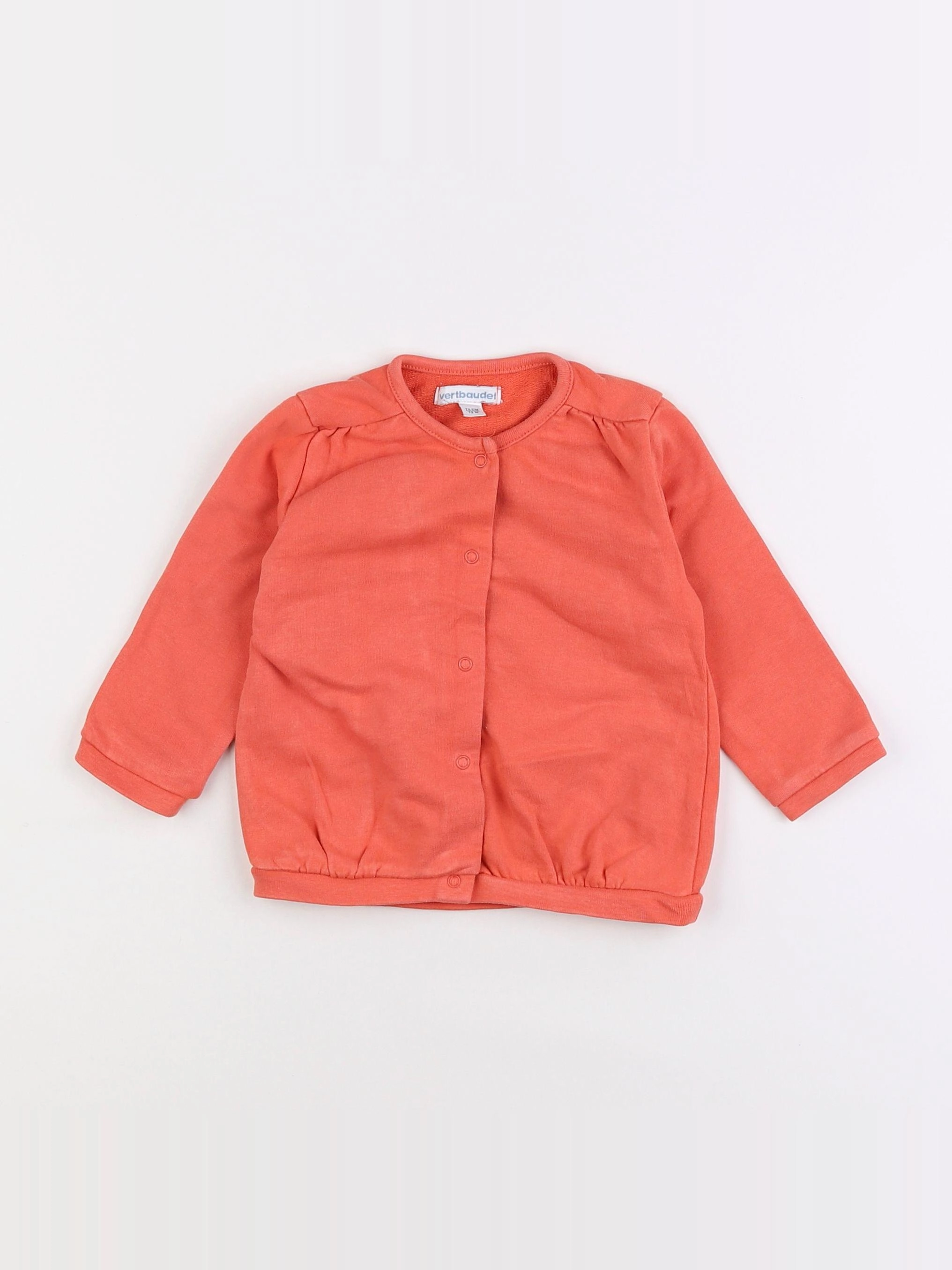 Vertbaudet - sweat orange - 12 mois