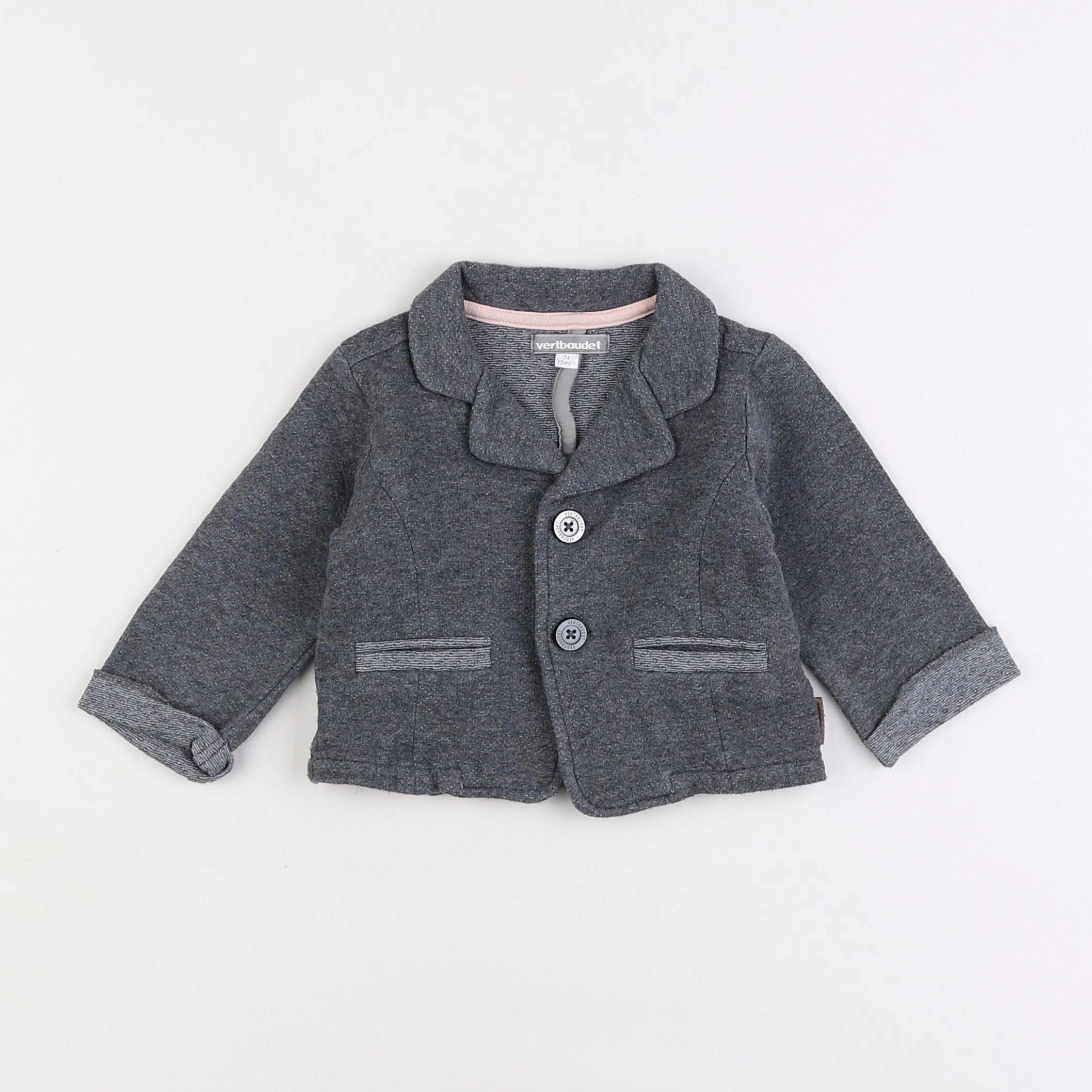 Vertbaudet - veste gris - 12 mois