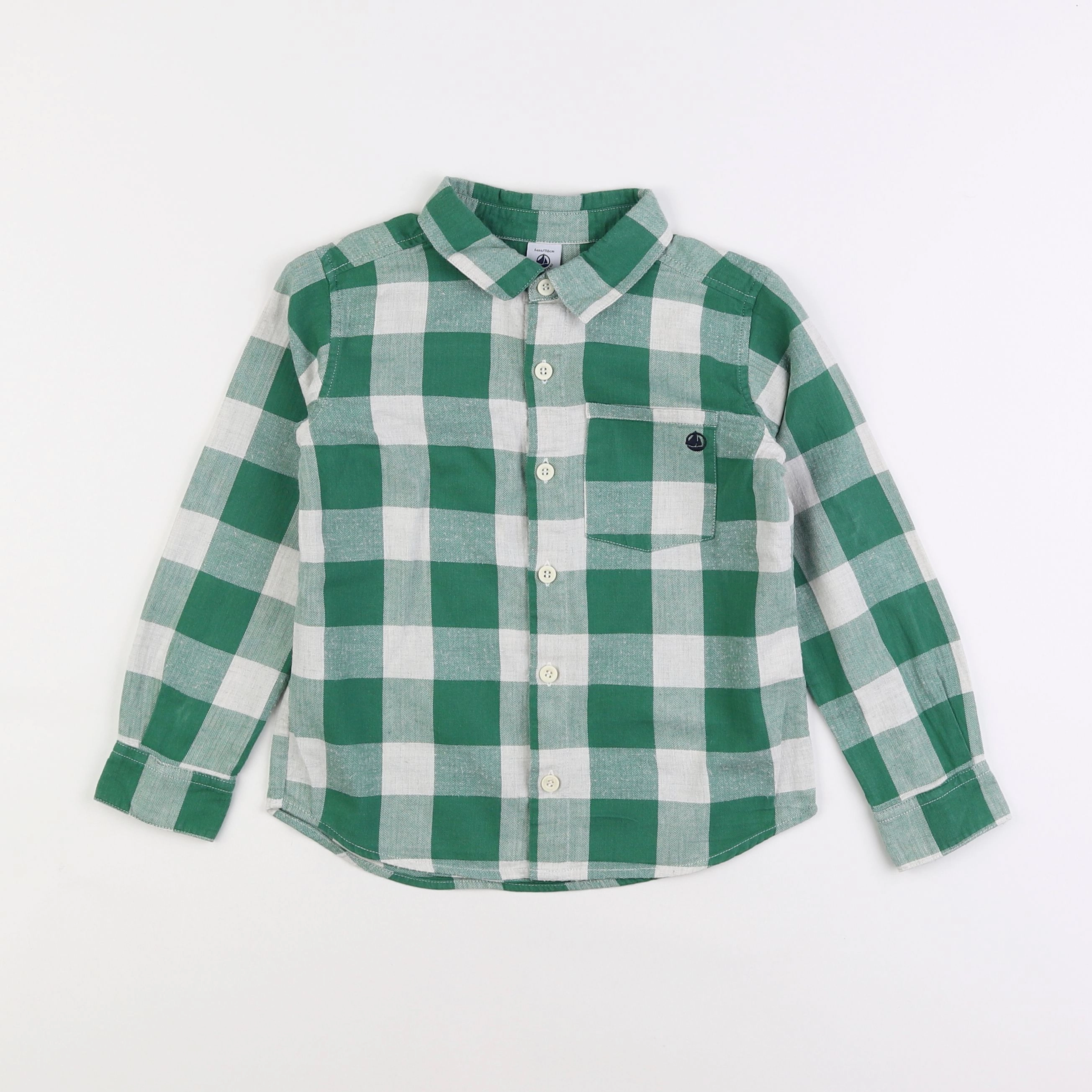 Petit Bateau - chemise vert - 6 ans